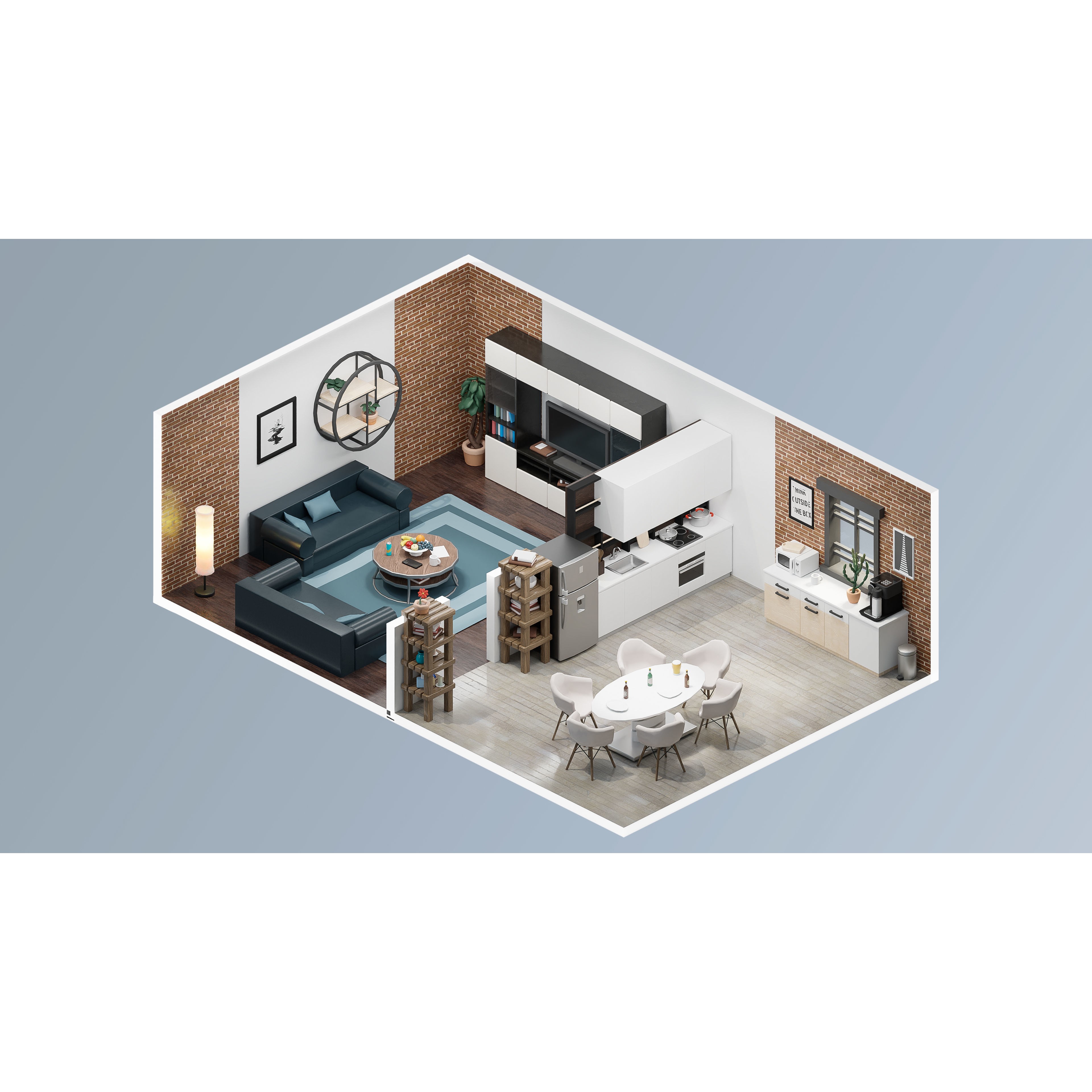 Interior Realistic - Low-Poly Game-Ready 3D Model - View 16