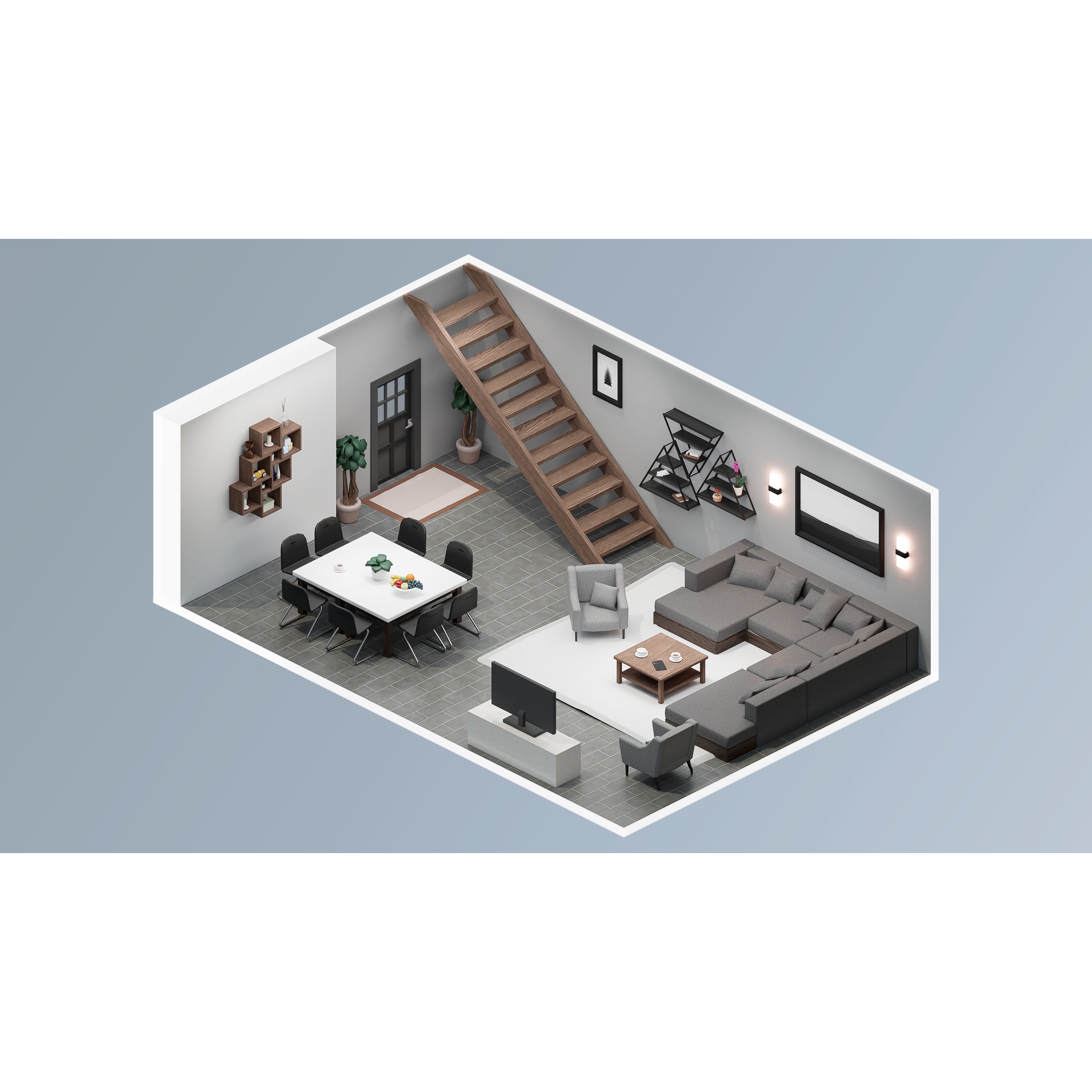 Interior Realistic - Low-Poly Game-Ready 3D Model - View 18