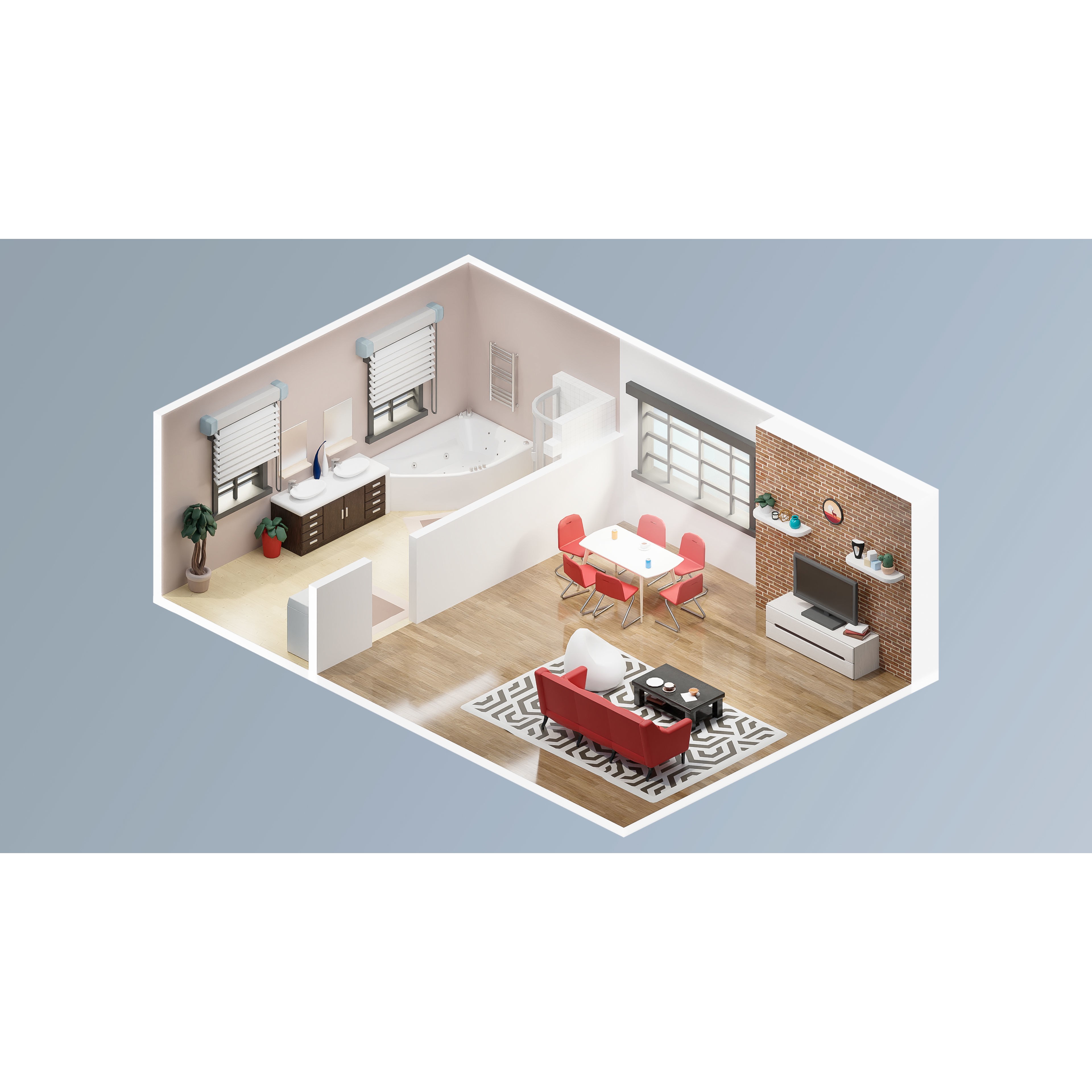 Interior Realistic - Low-Poly Game-Ready 3D Model - View 19