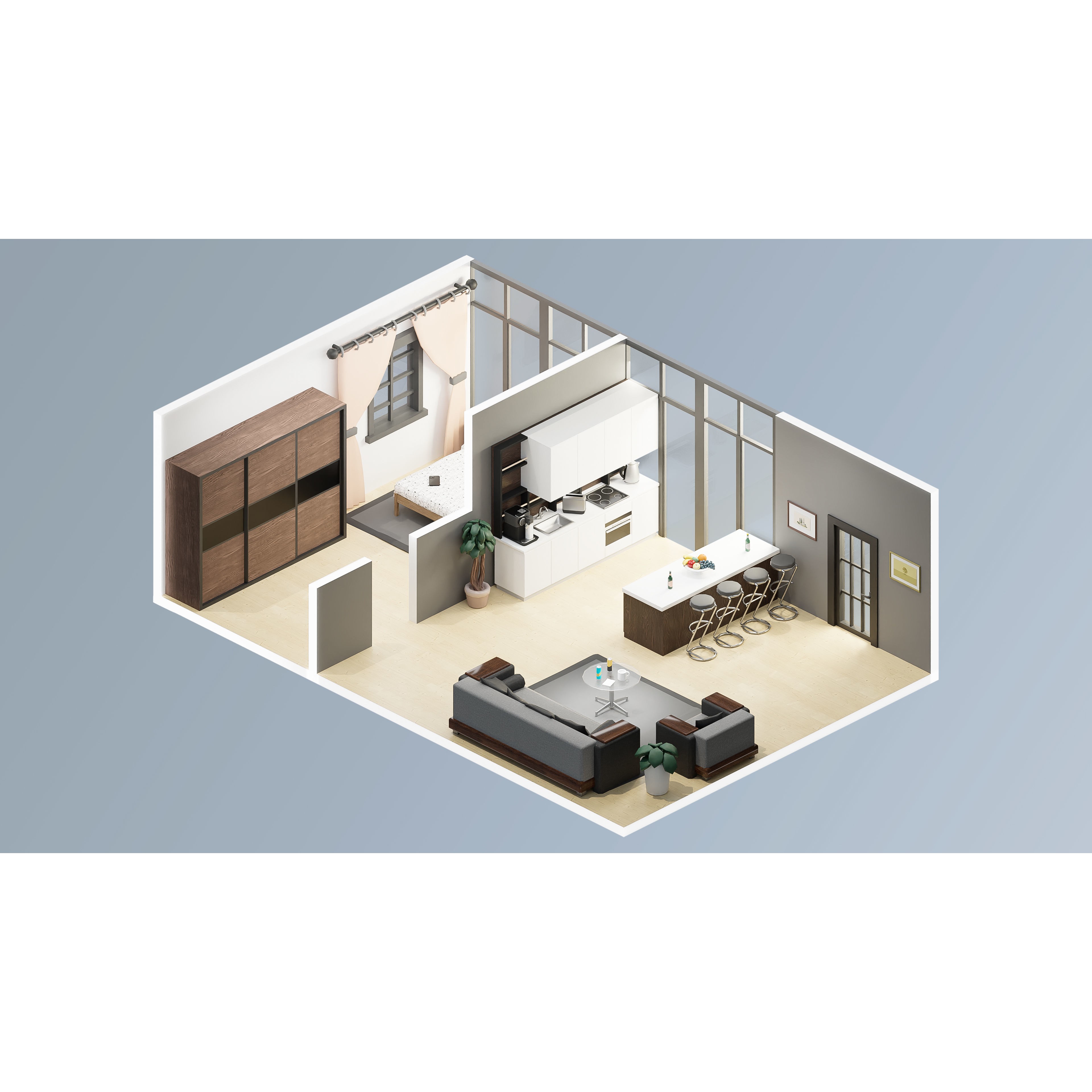 Interior Realistic - Low-Poly Game-Ready 3D Model - View 20