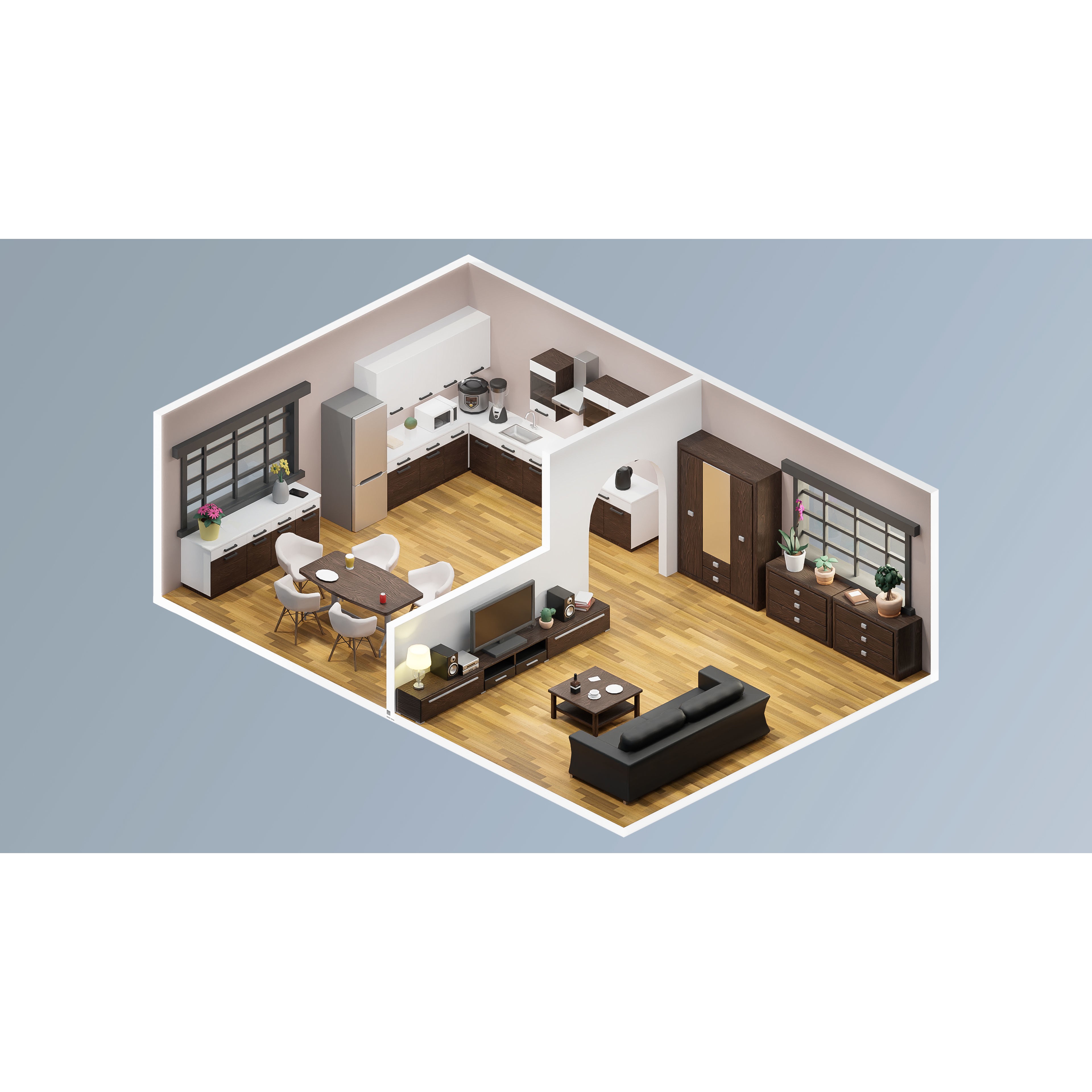 Interior Realistic - Low-Poly Game-Ready 3D Model - View 21