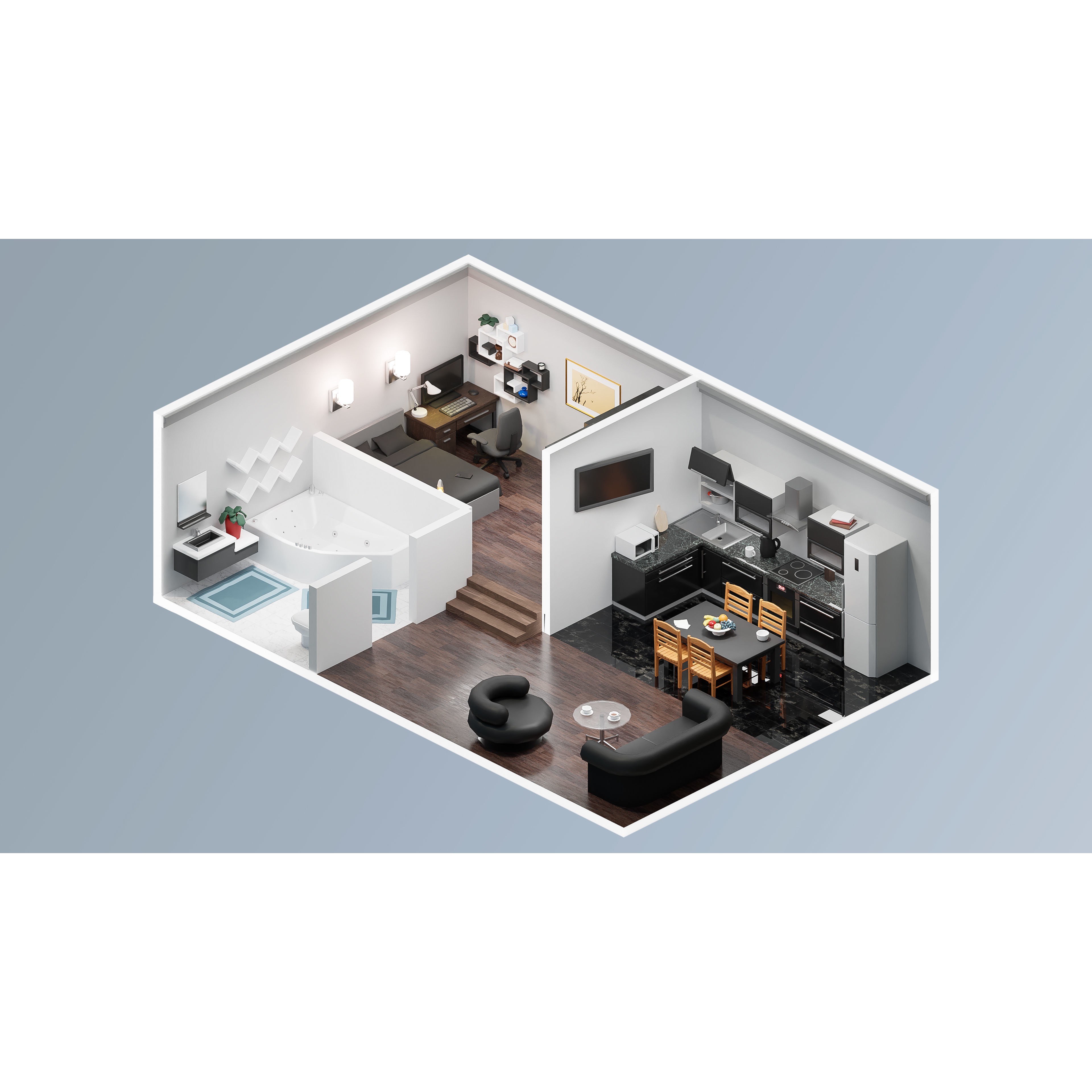 Interior Realistic - Low-Poly Game-Ready 3D Model - View 22