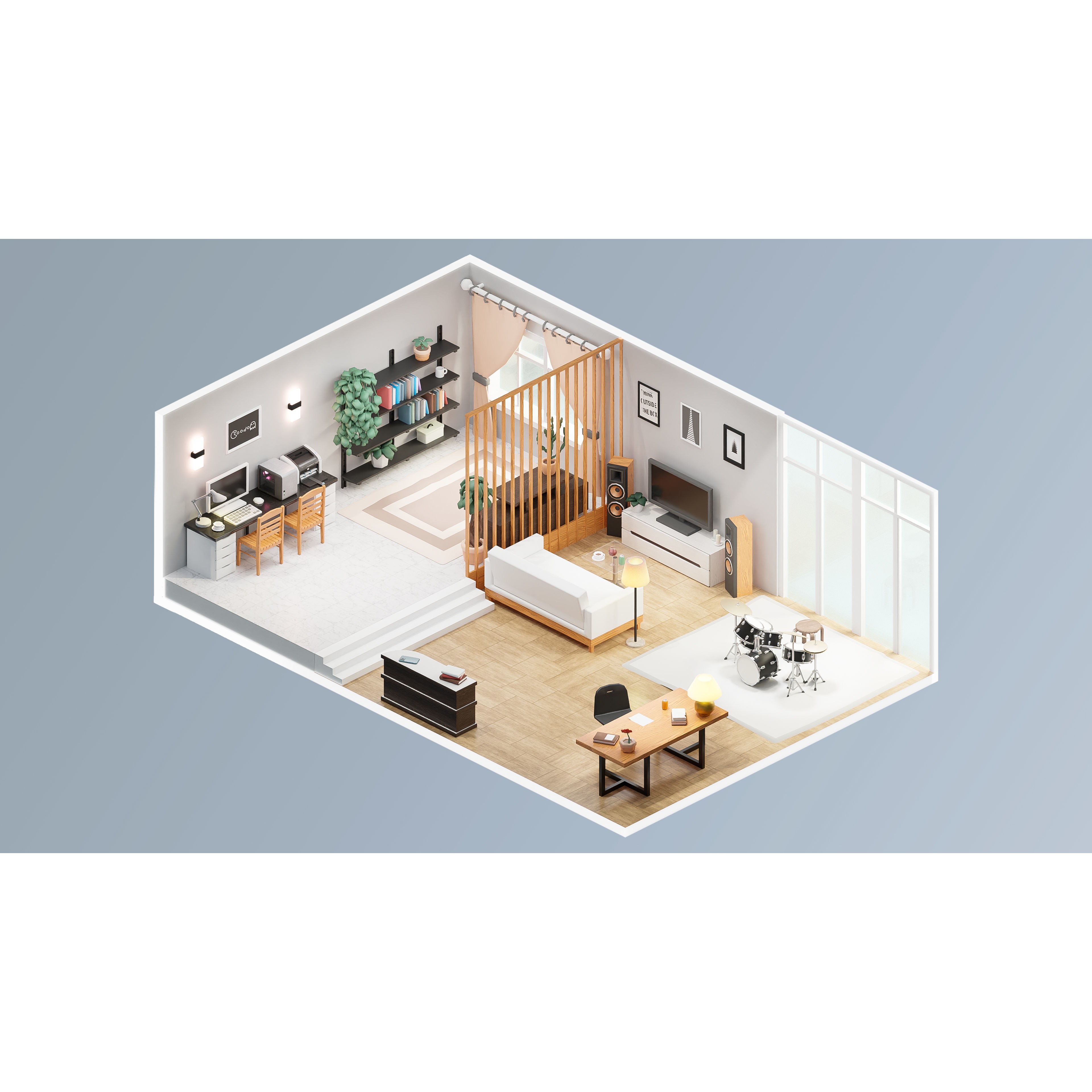 Interior Realistic - Low-Poly Game-Ready 3D Model - View 23