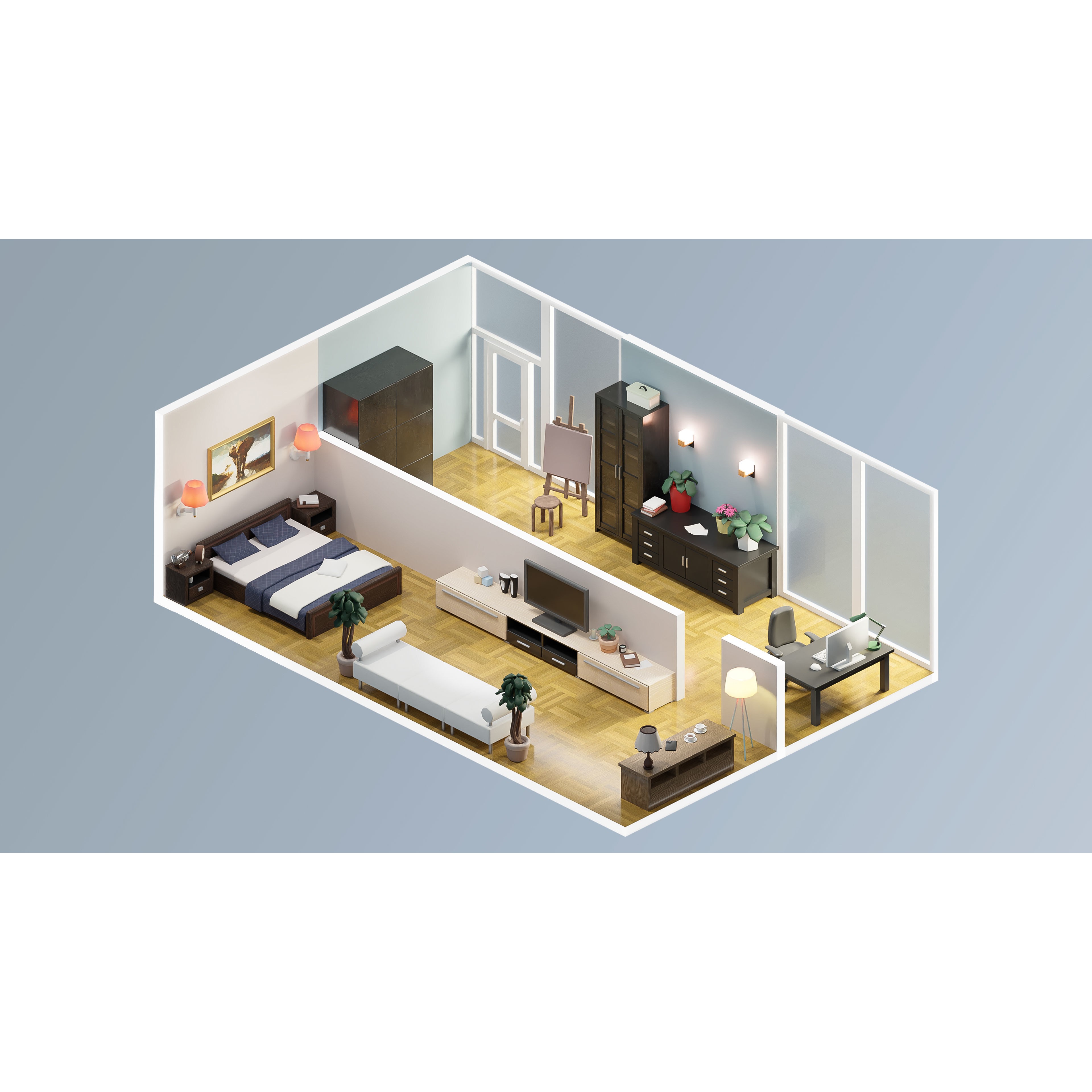 Interior Realistic - Low-Poly Game-Ready 3D Model - View 24