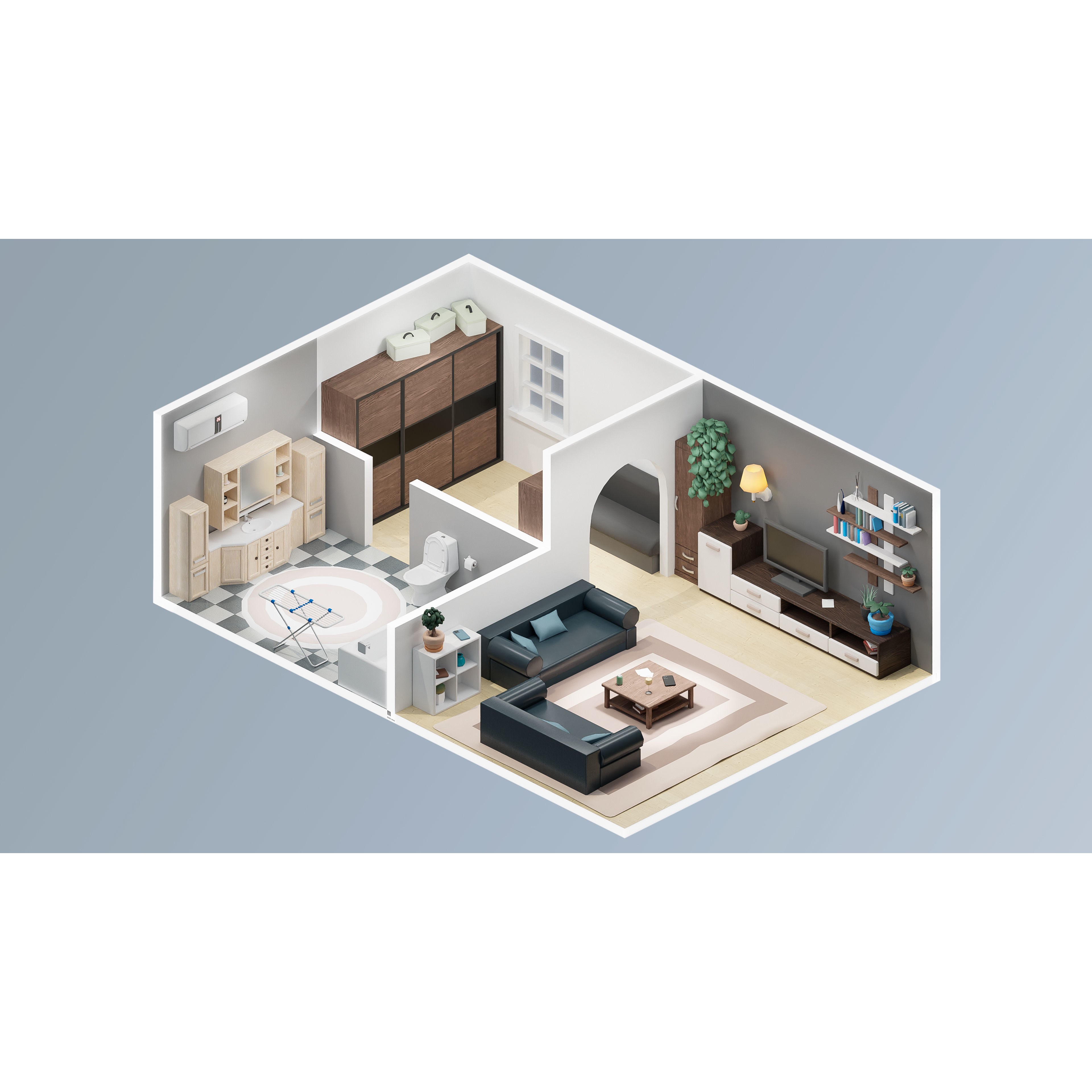 Interior Realistic - Low-Poly Game-Ready 3D Model - View 26