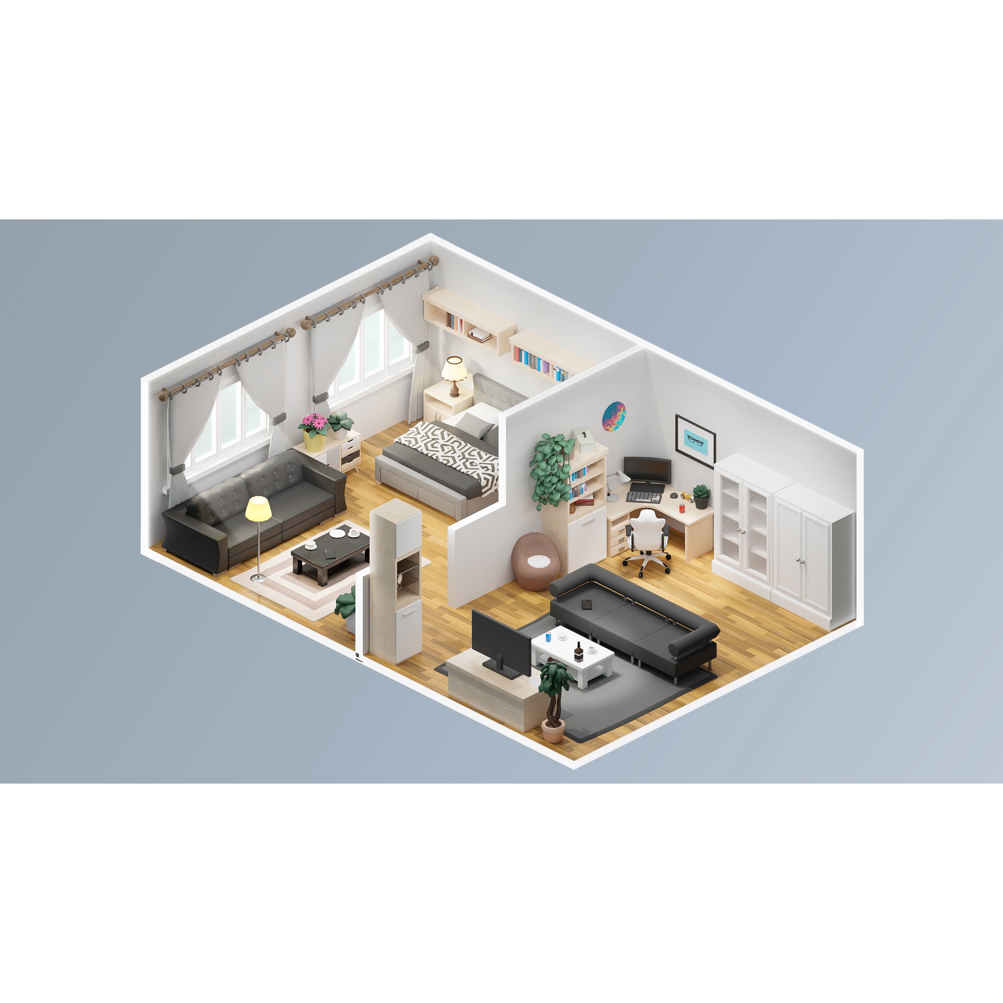 Interior Realistic - Low-Poly Game-Ready 3D Model - View 27