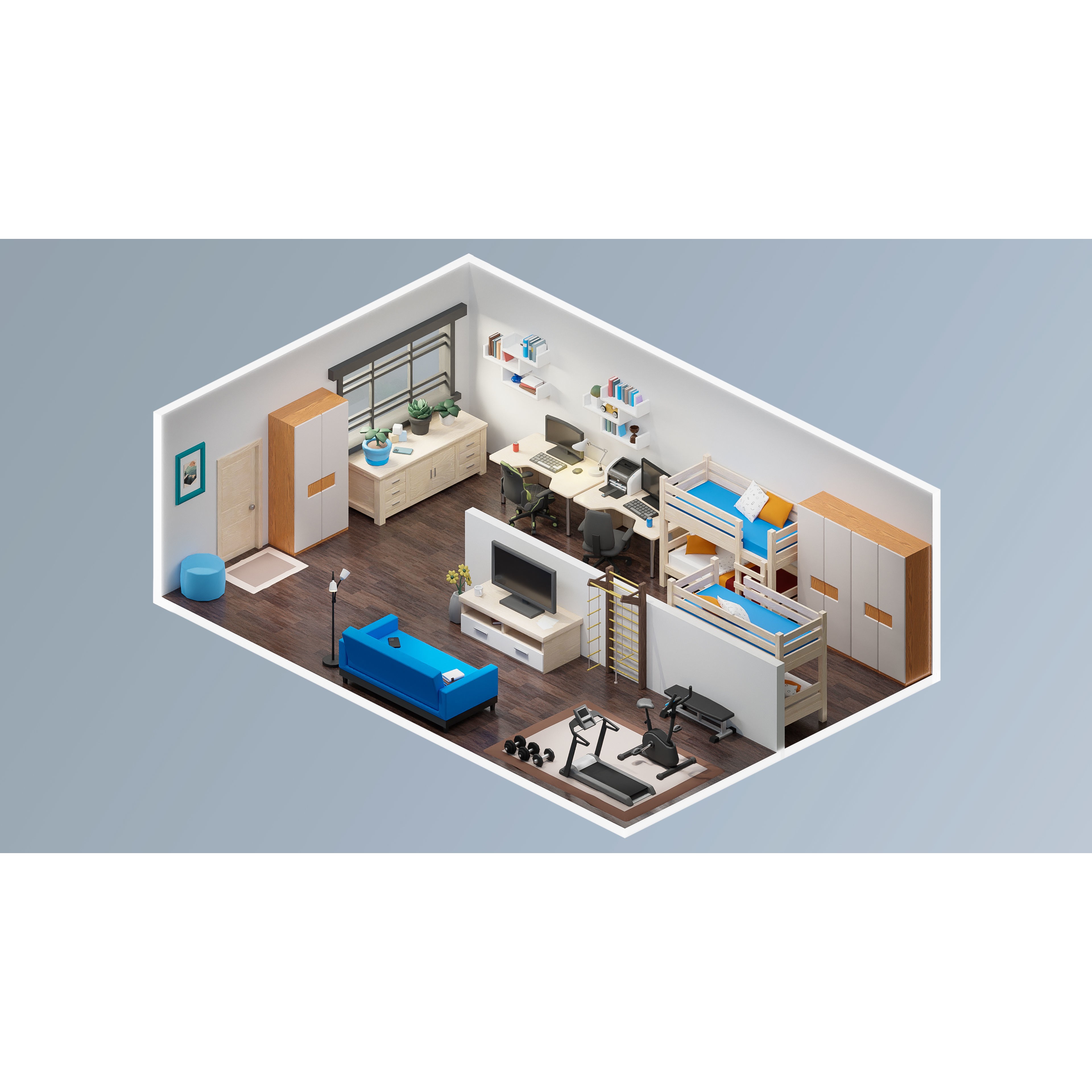 Interior Realistic - Low-Poly Game-Ready 3D Model - View 28