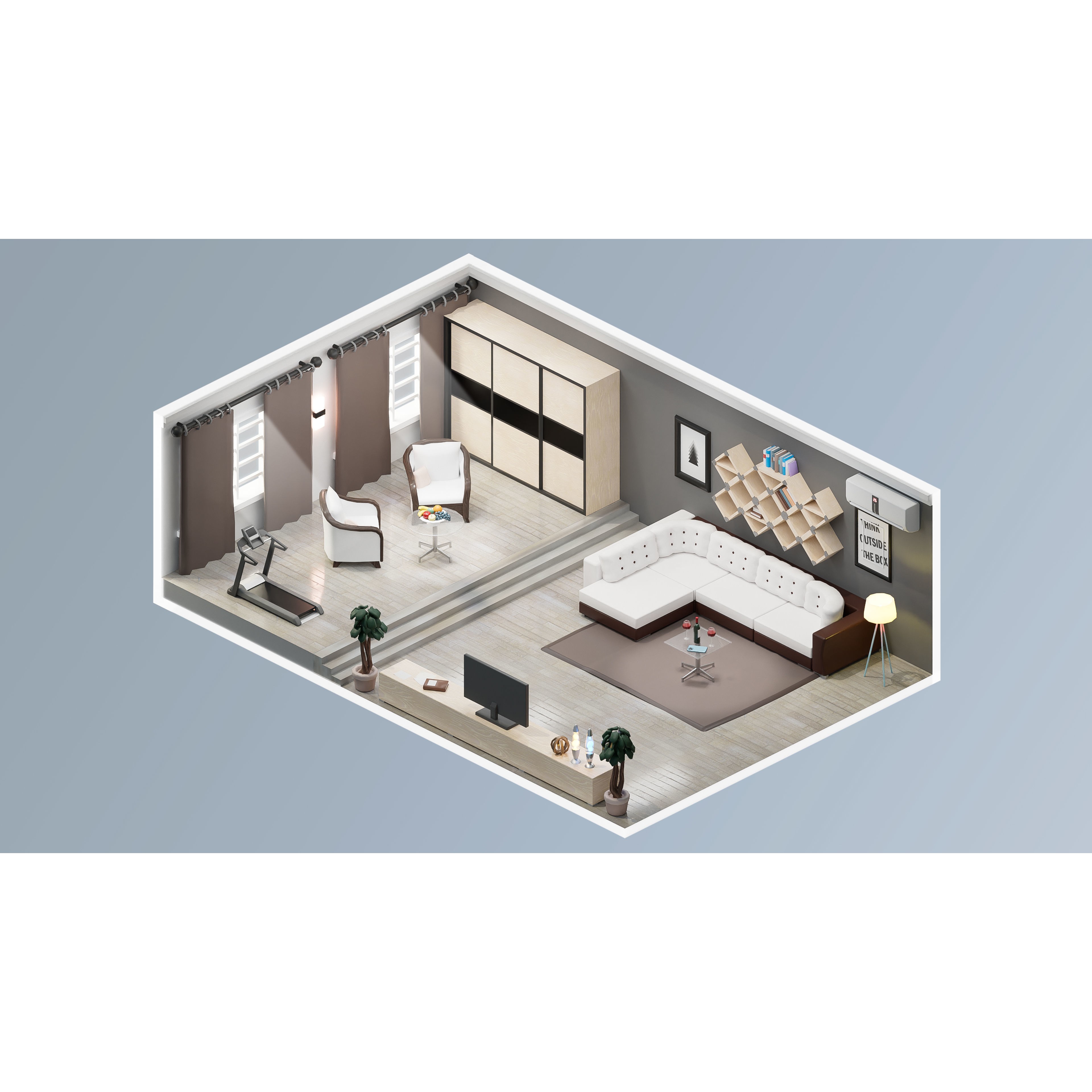 Interior Realistic - Low-Poly Game-Ready 3D Model - View 29