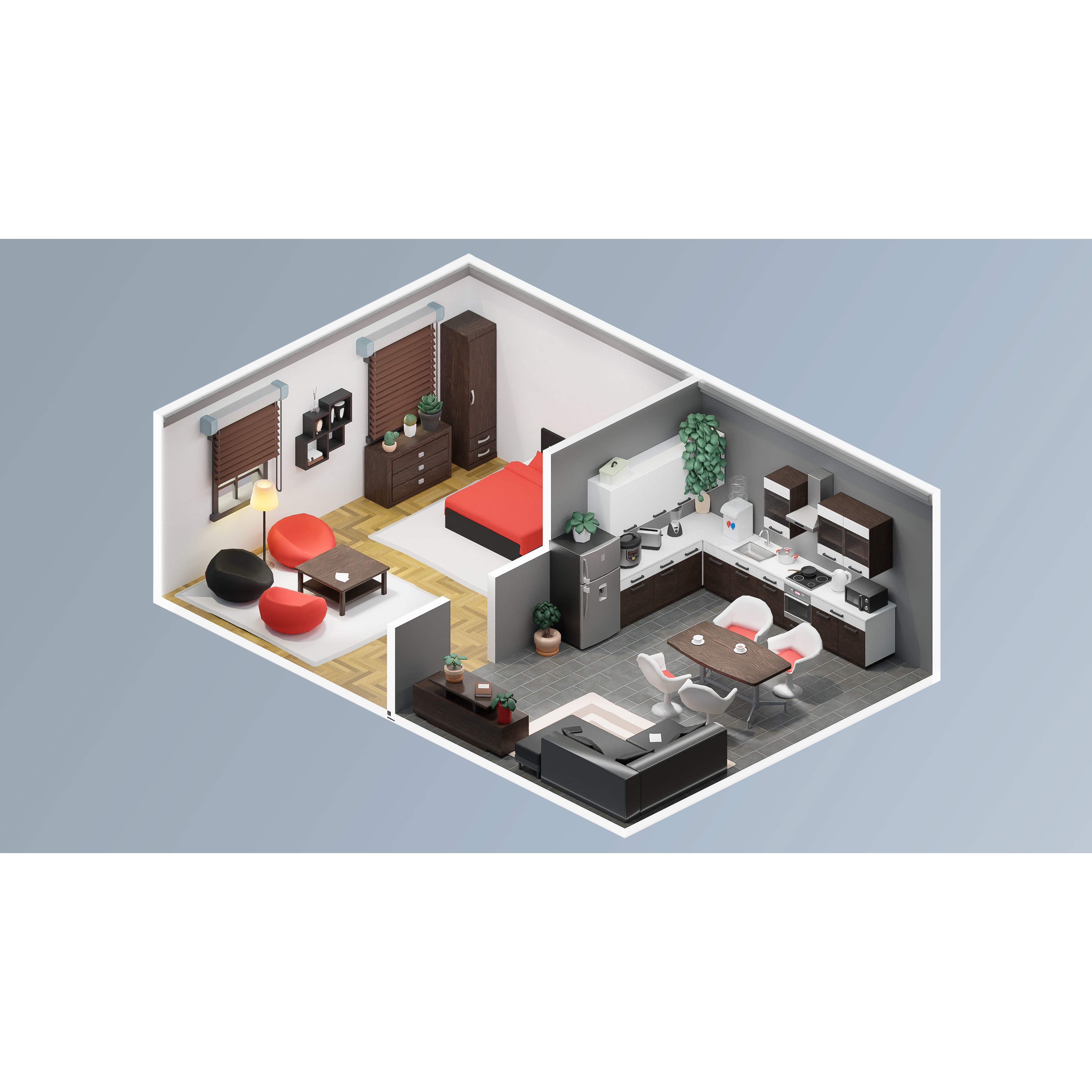 Interior Realistic - Low-Poly Game-Ready 3D Model - View 30