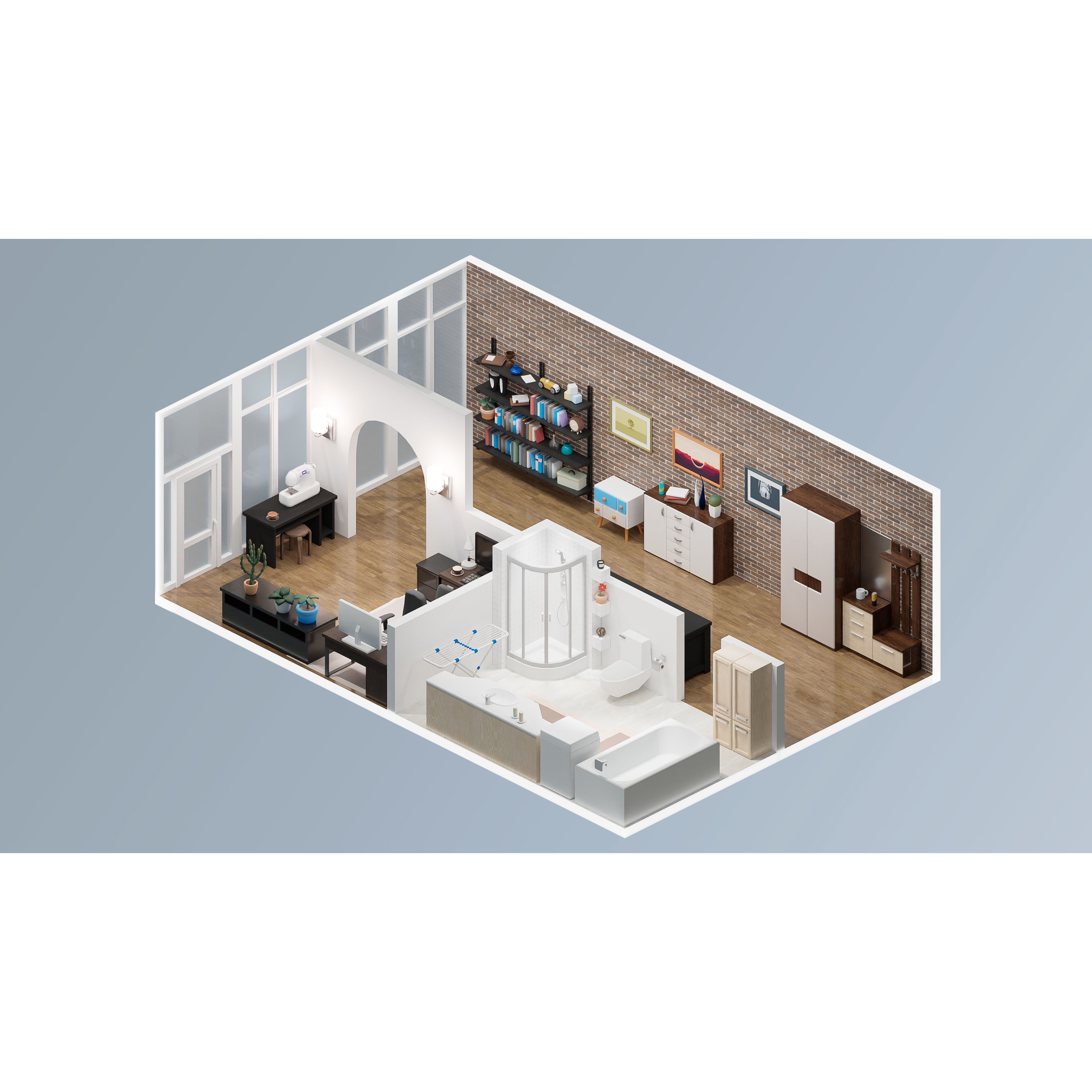 Interior Realistic - Low-Poly Game-Ready 3D Model - View 31