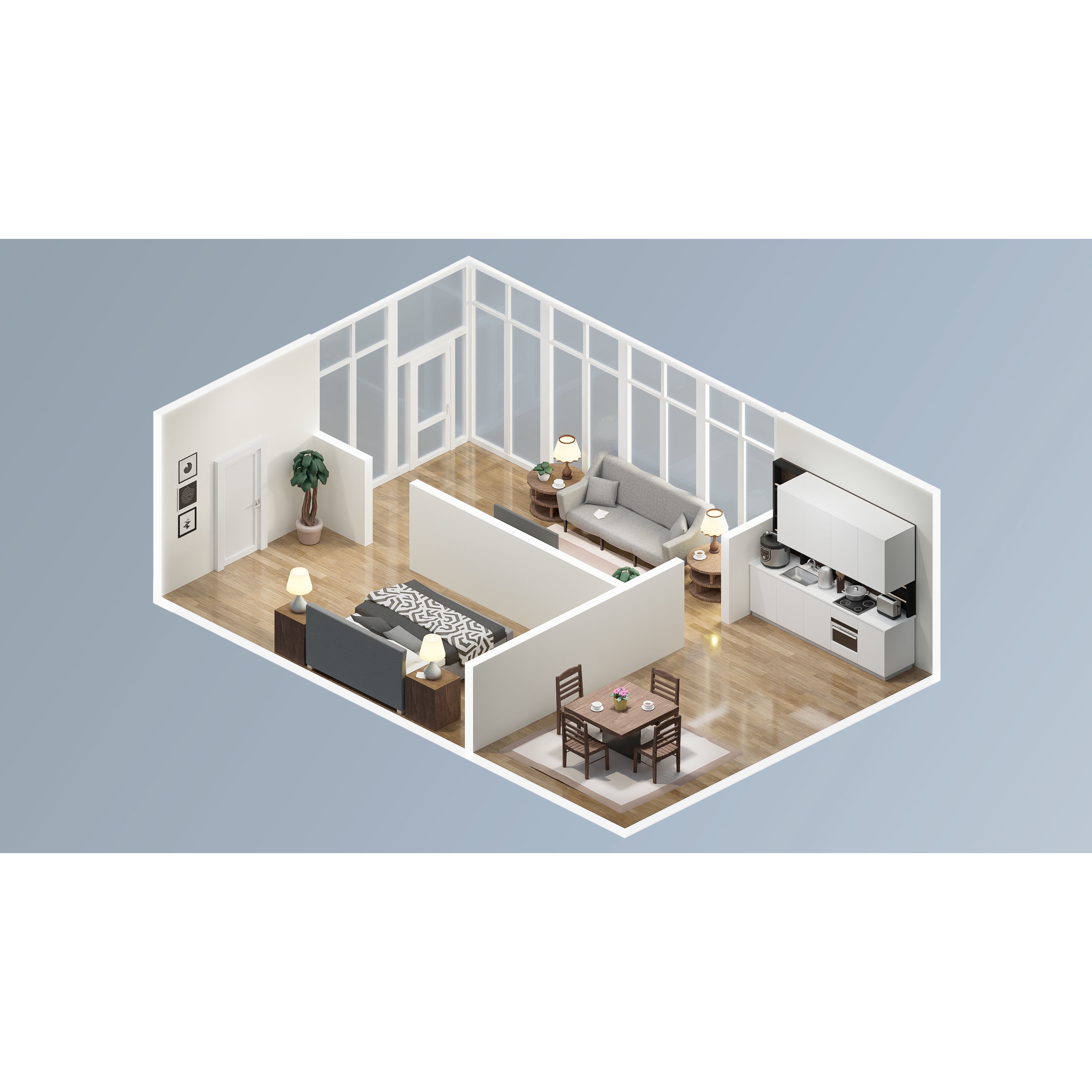 Interior Realistic - Low-Poly Game-Ready 3D Model - View 32