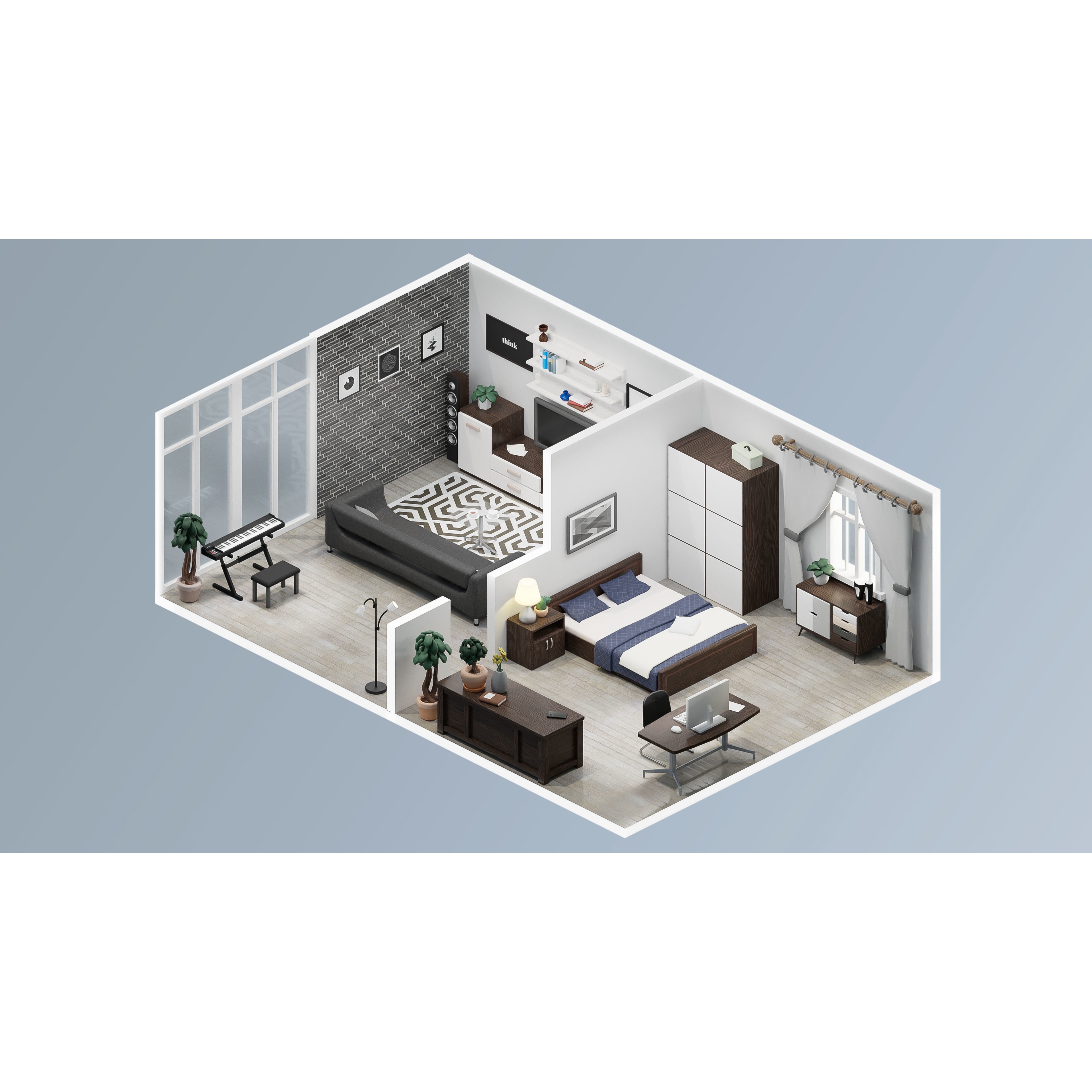 Interior Realistic - Low-Poly Game-Ready 3D Model - View 33