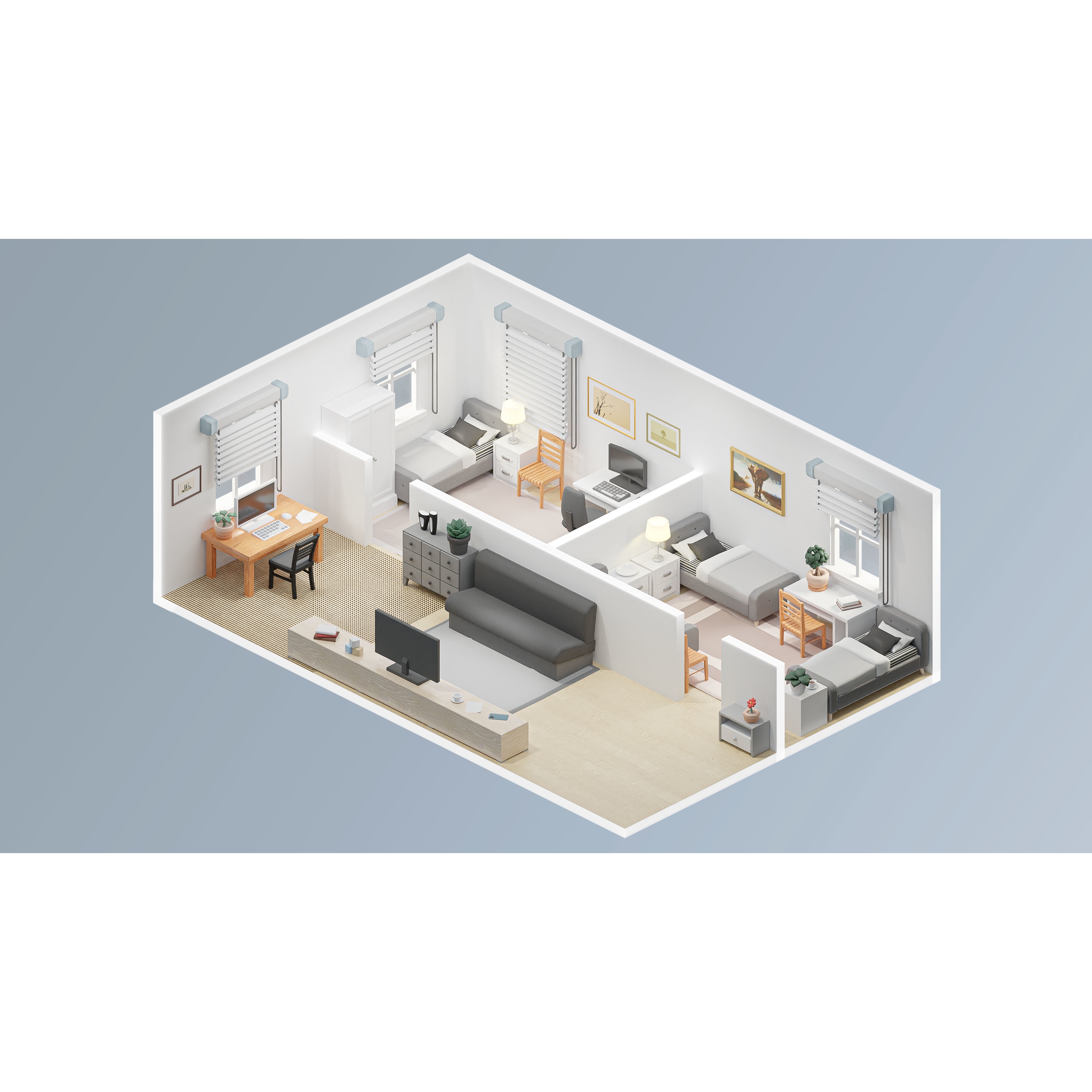 Interior Realistic - Low-Poly Game-Ready 3D Model - View 34