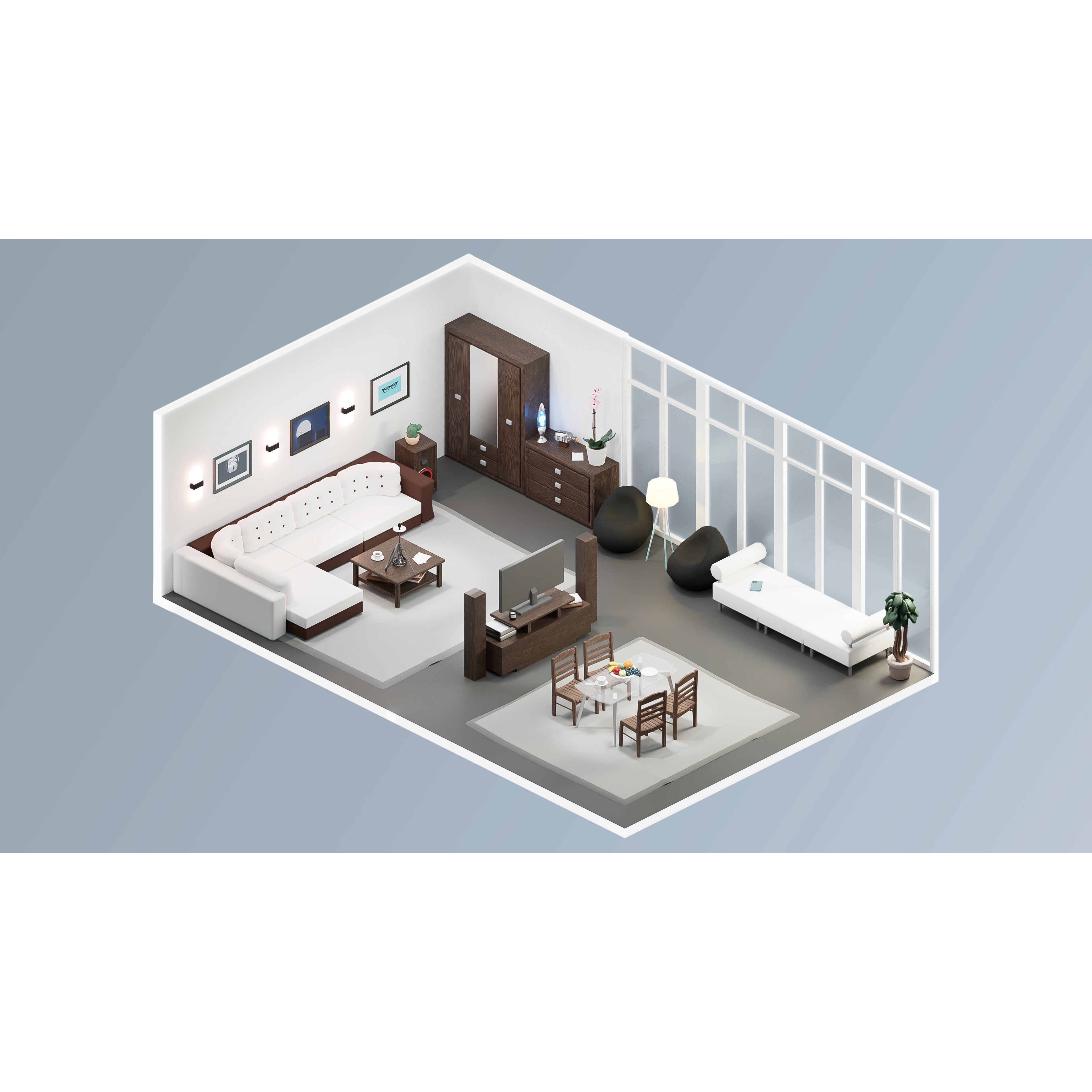 Interior Realistic - Low-Poly Game-Ready 3D Model - View 35