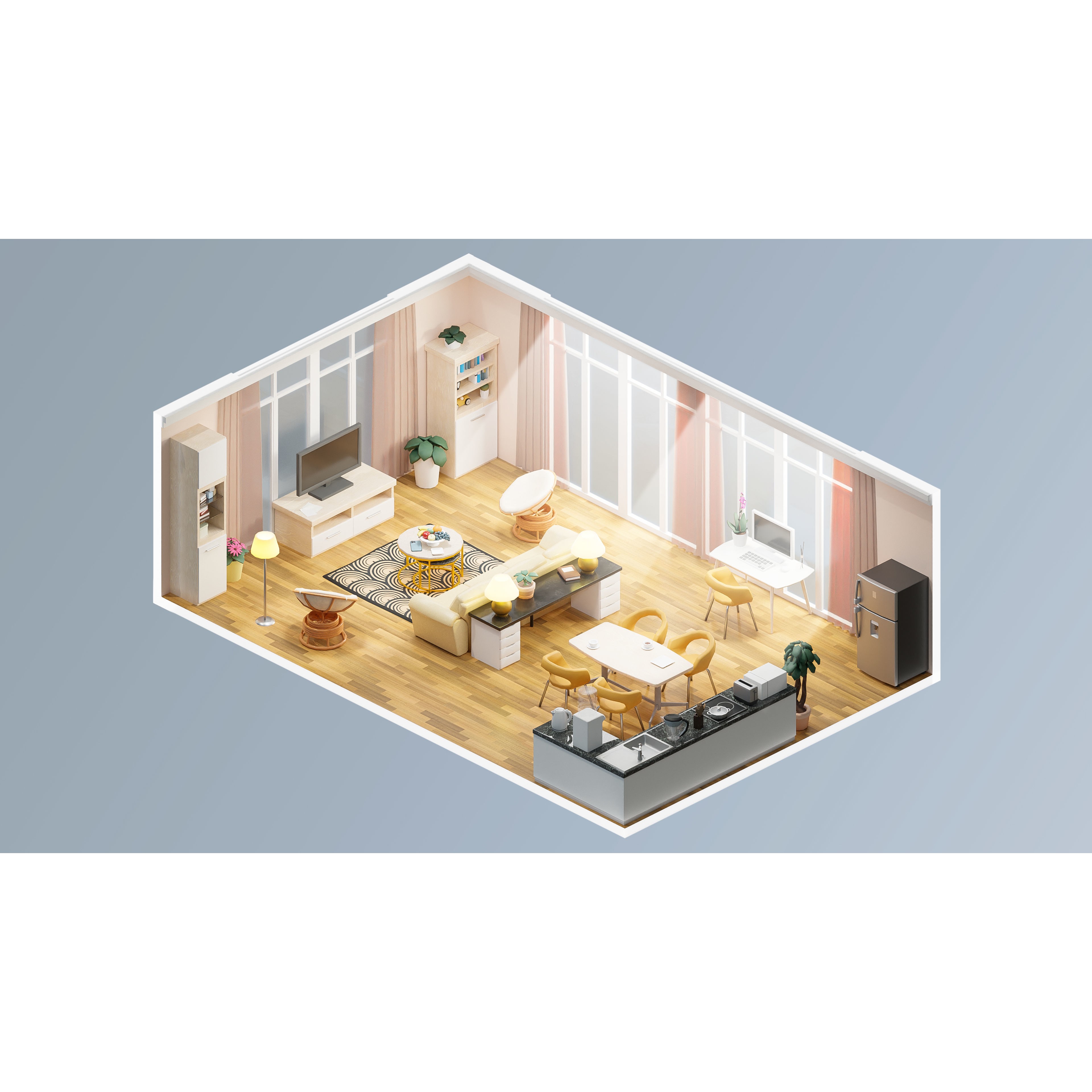 Interior Realistic - Low-Poly Game-Ready 3D Model - View 36