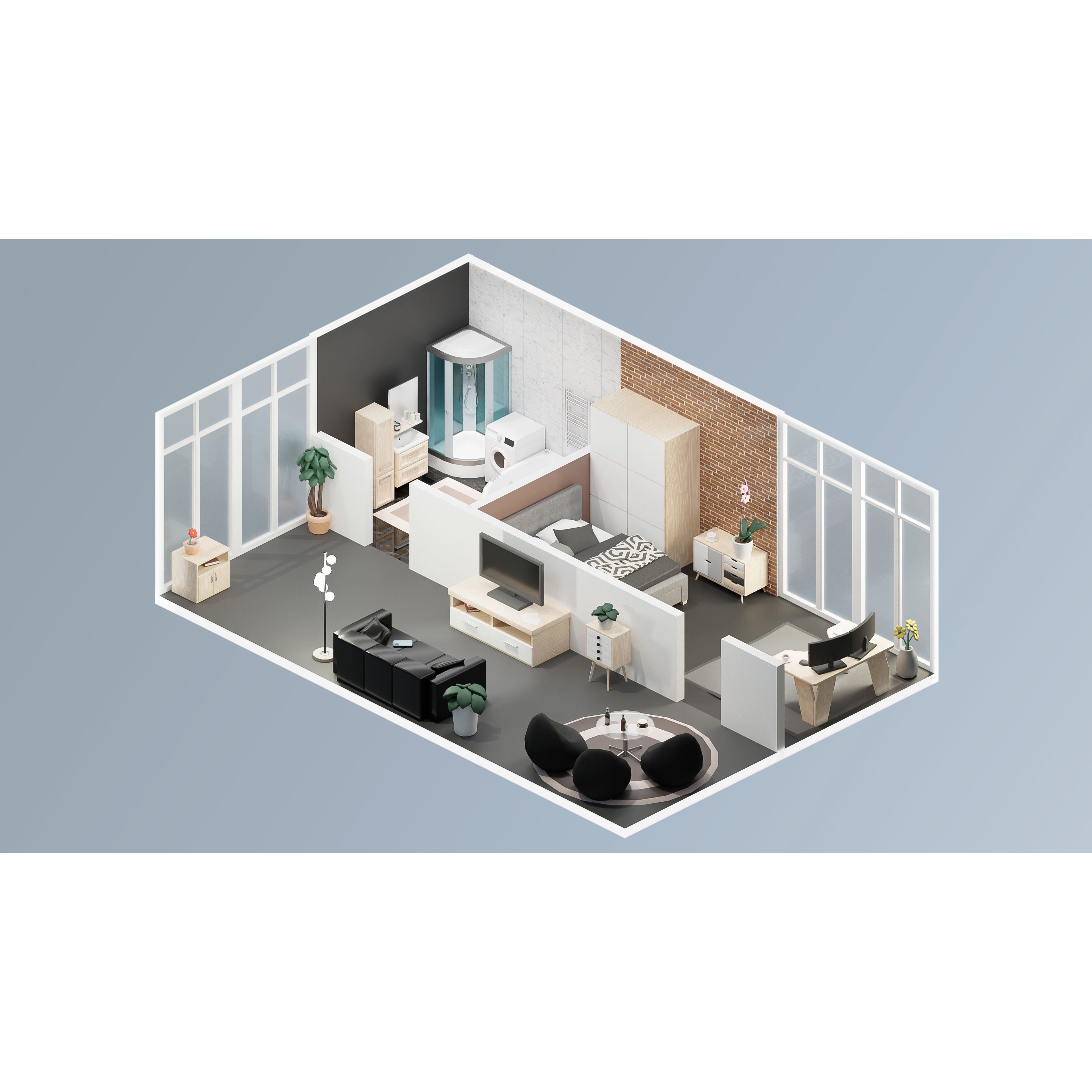 Interior Realistic - Low-Poly Game-Ready 3D Model - View 37