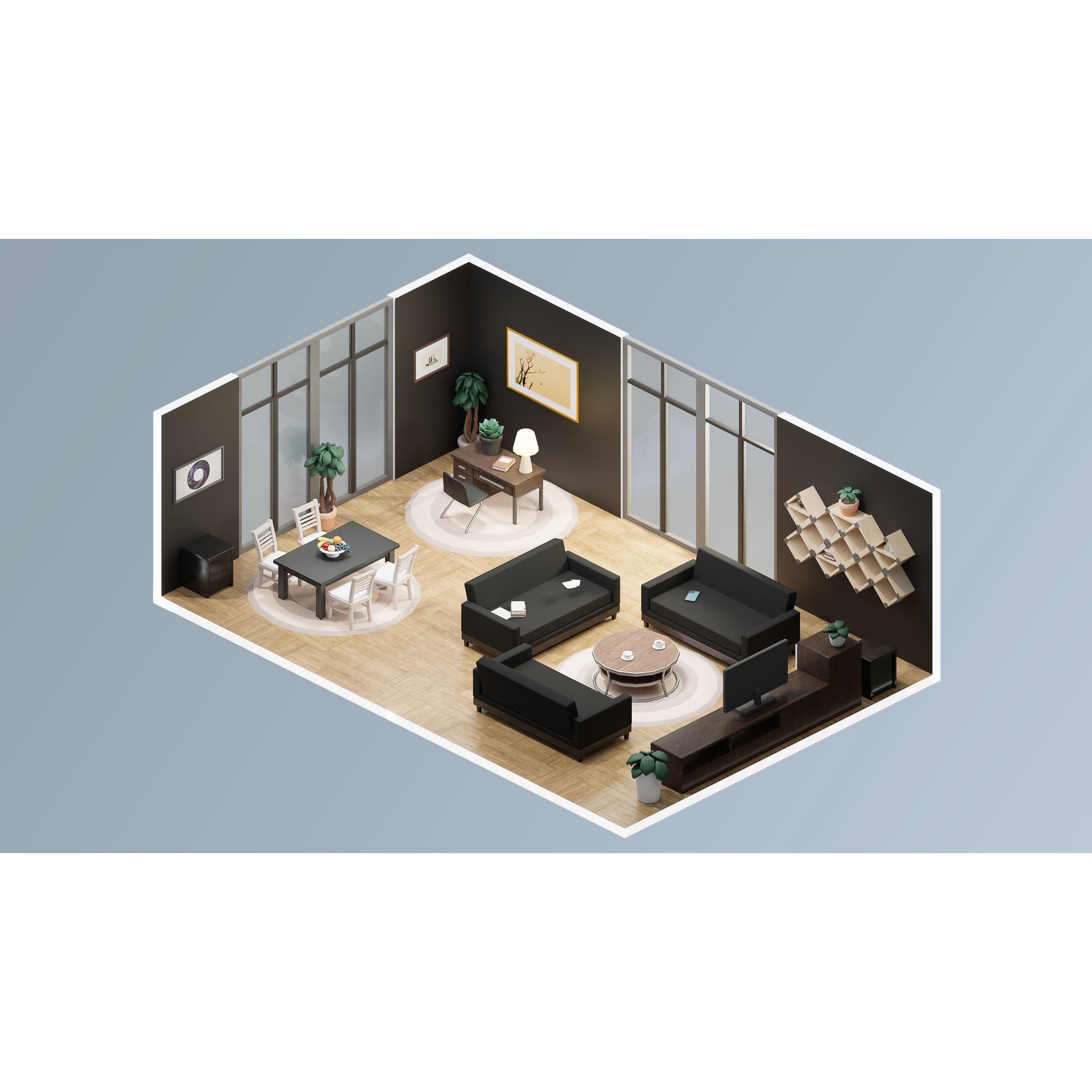 Interior Realistic - Low-Poly Game-Ready 3D Model - View 38