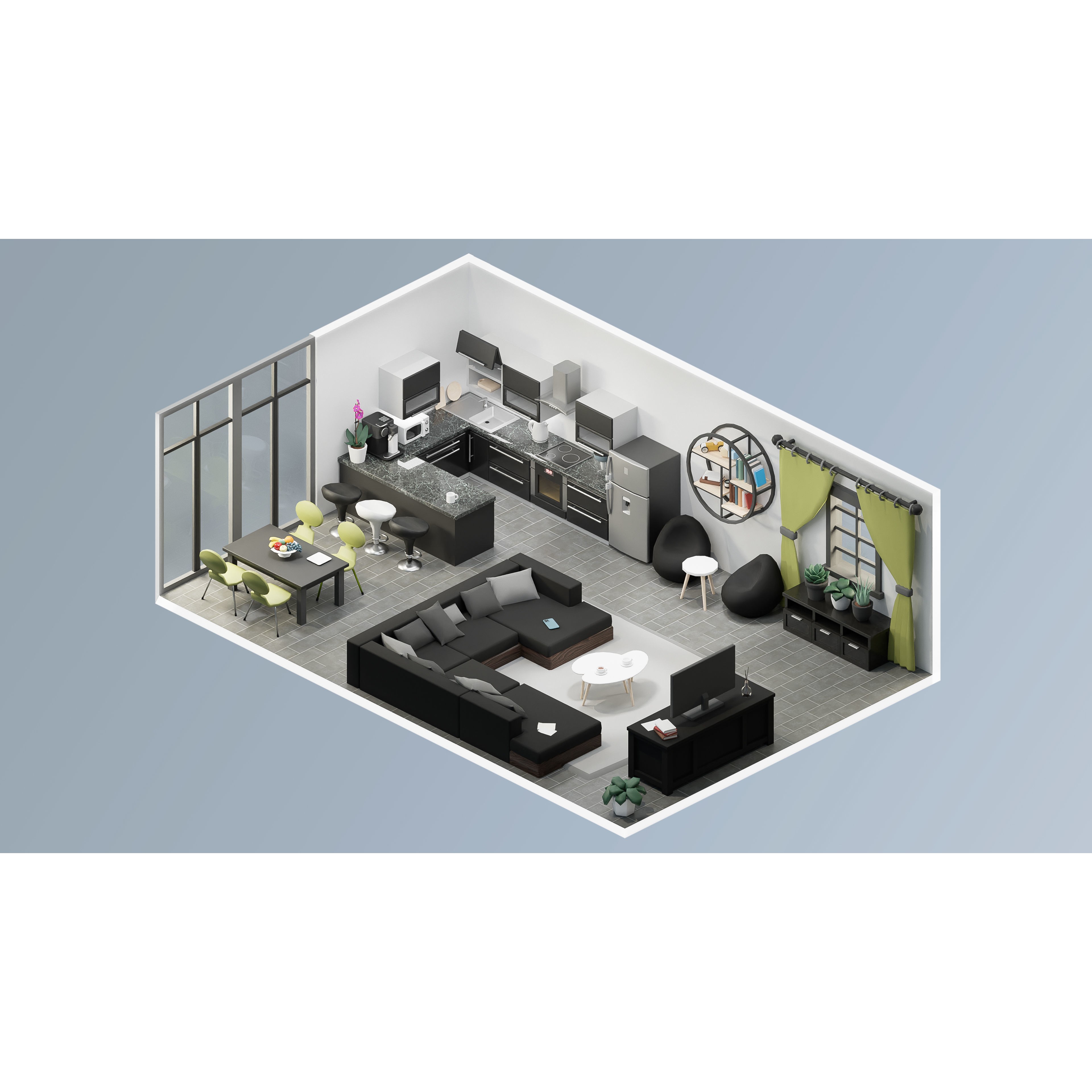 Interior Realistic - Low-Poly Game-Ready 3D Model - View 41