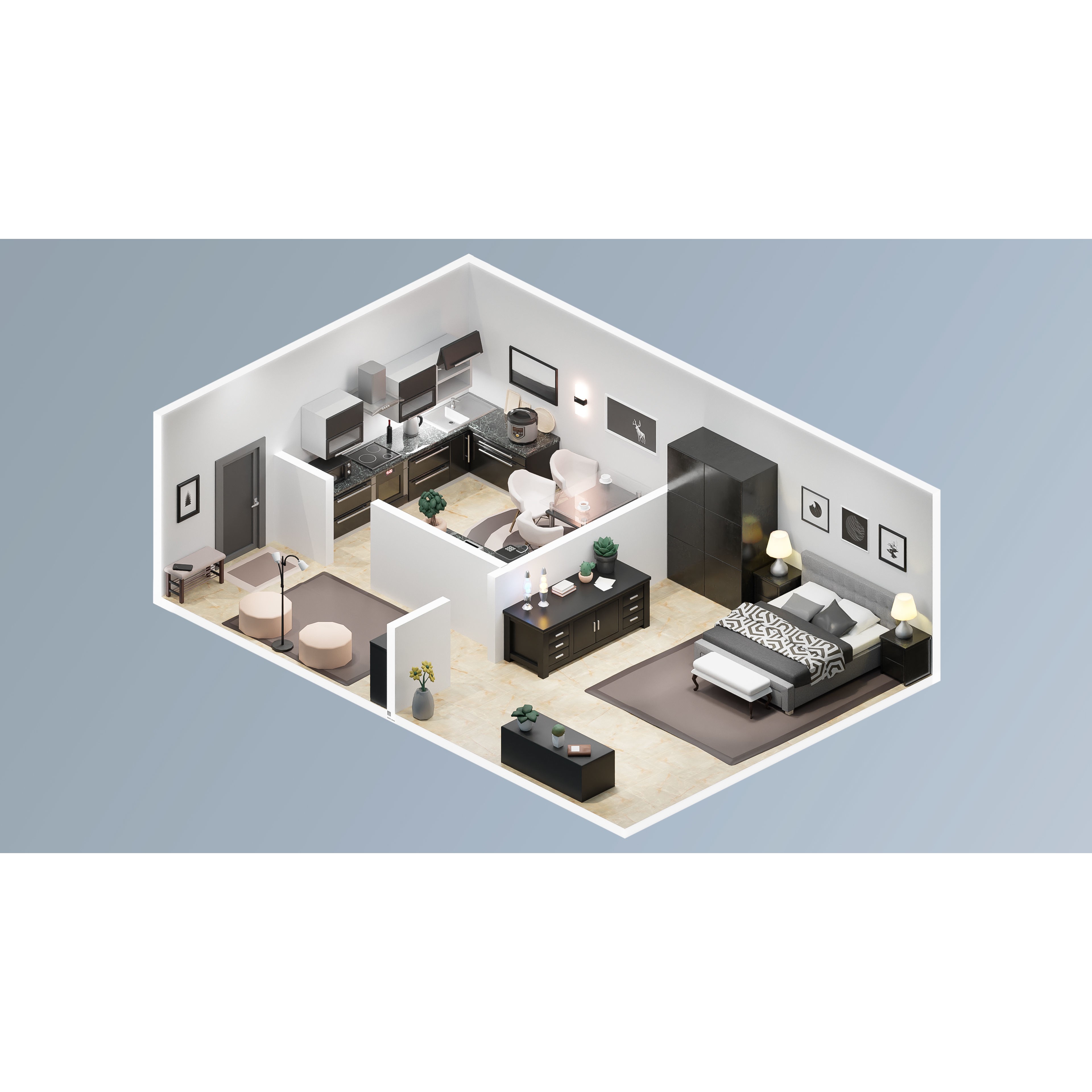 Interior Realistic - Low-Poly Game-Ready 3D Model - View 44