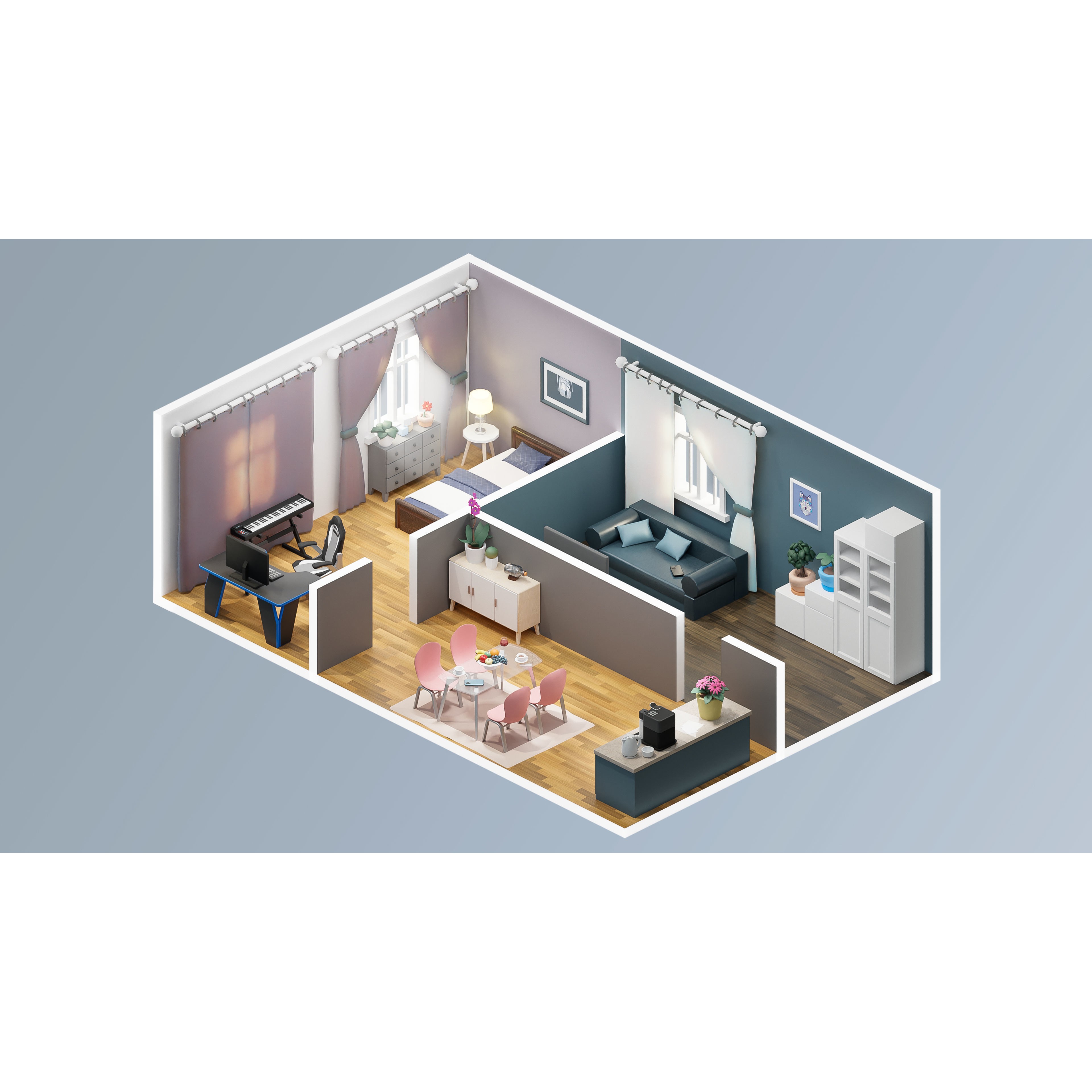 Interior Realistic - Low-Poly Game-Ready 3D Model - View 45