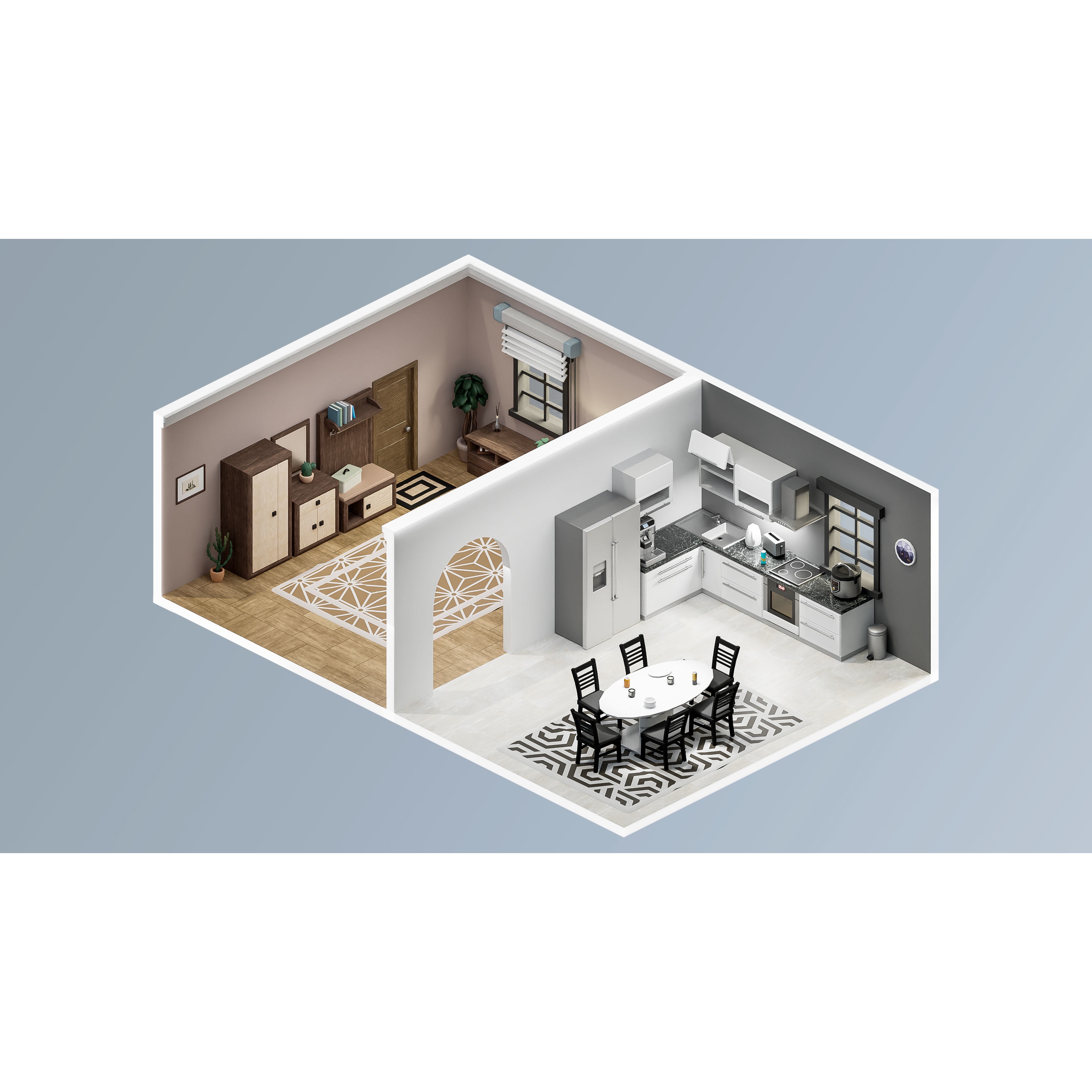 Interior Realistic - Low-Poly Game-Ready 3D Model - View 7