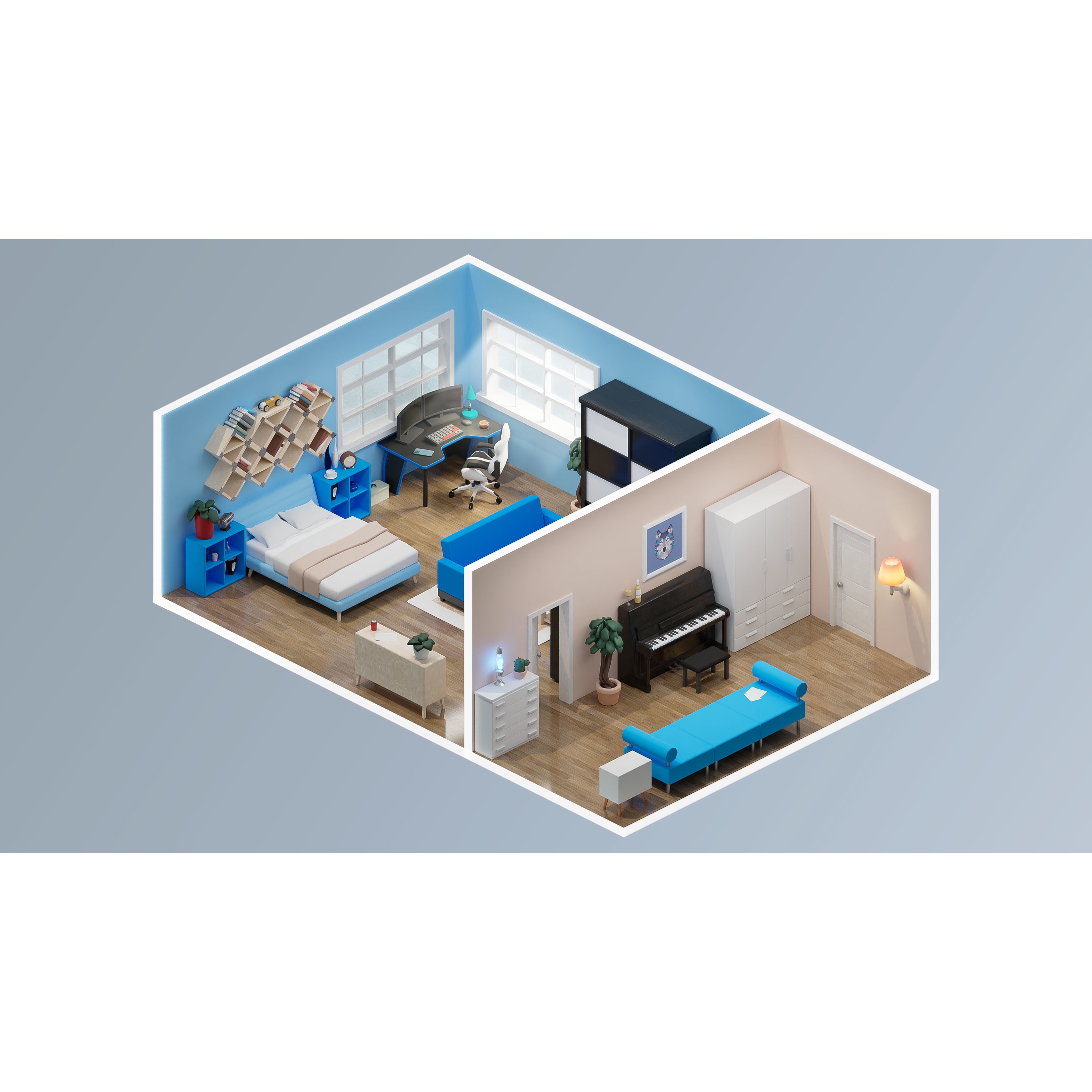 Interior Realistic - Low-Poly Game-Ready 3D Model - View 8