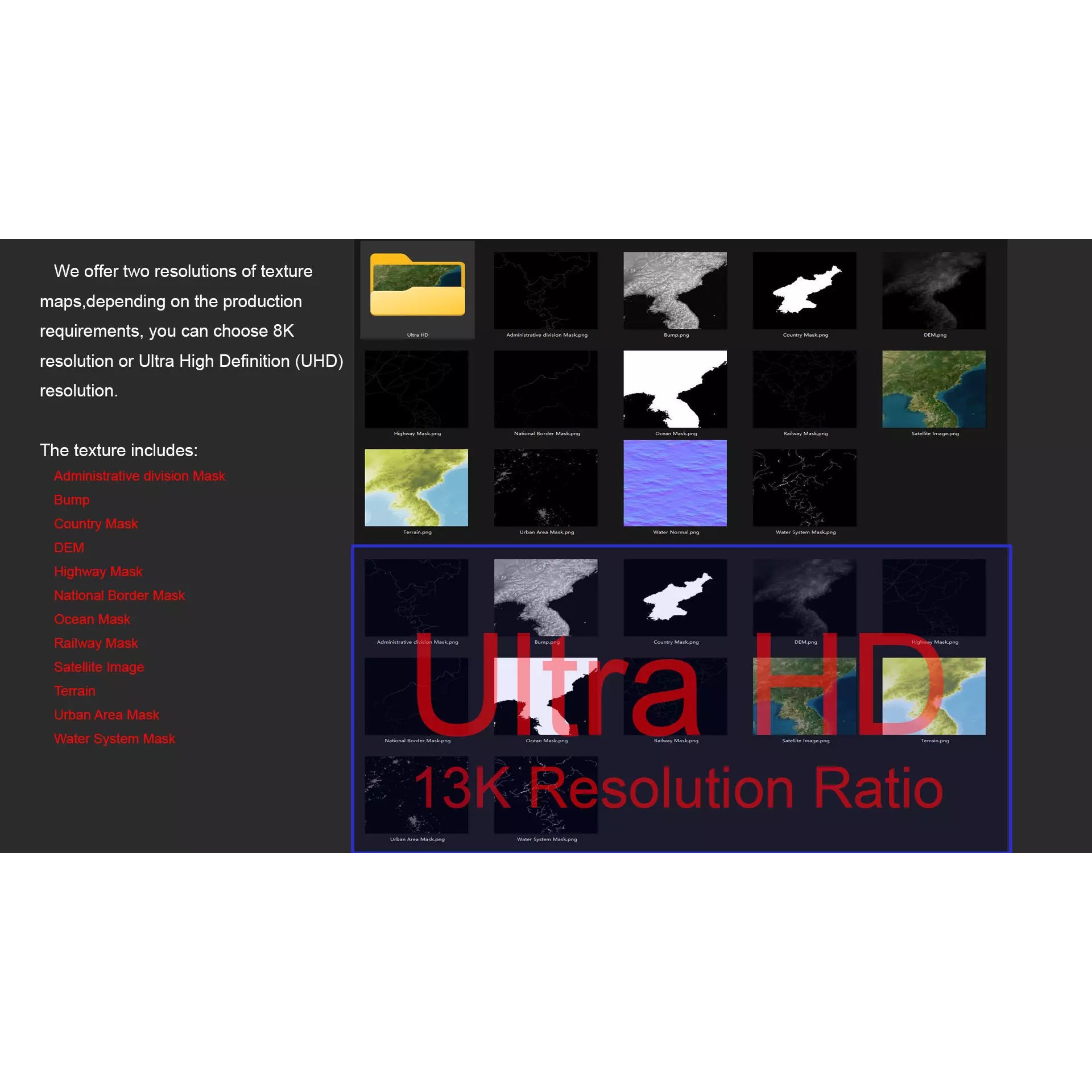 North Korea Map - Realistic Satellite Terrain 3D Model