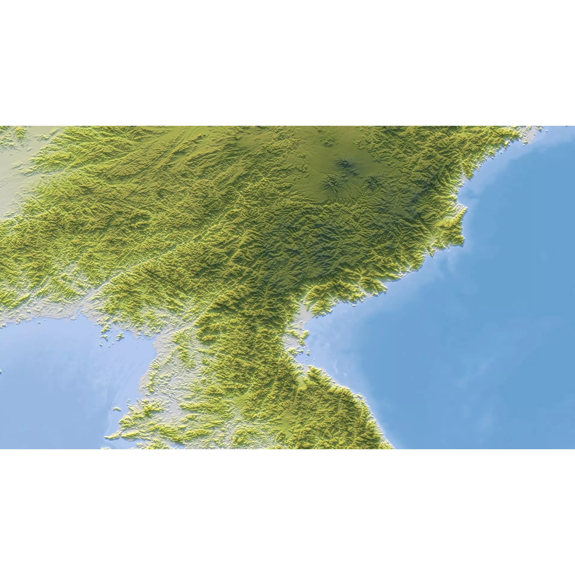 North Korea Map - Realistic Satellite Terrain 3D Model - View 12