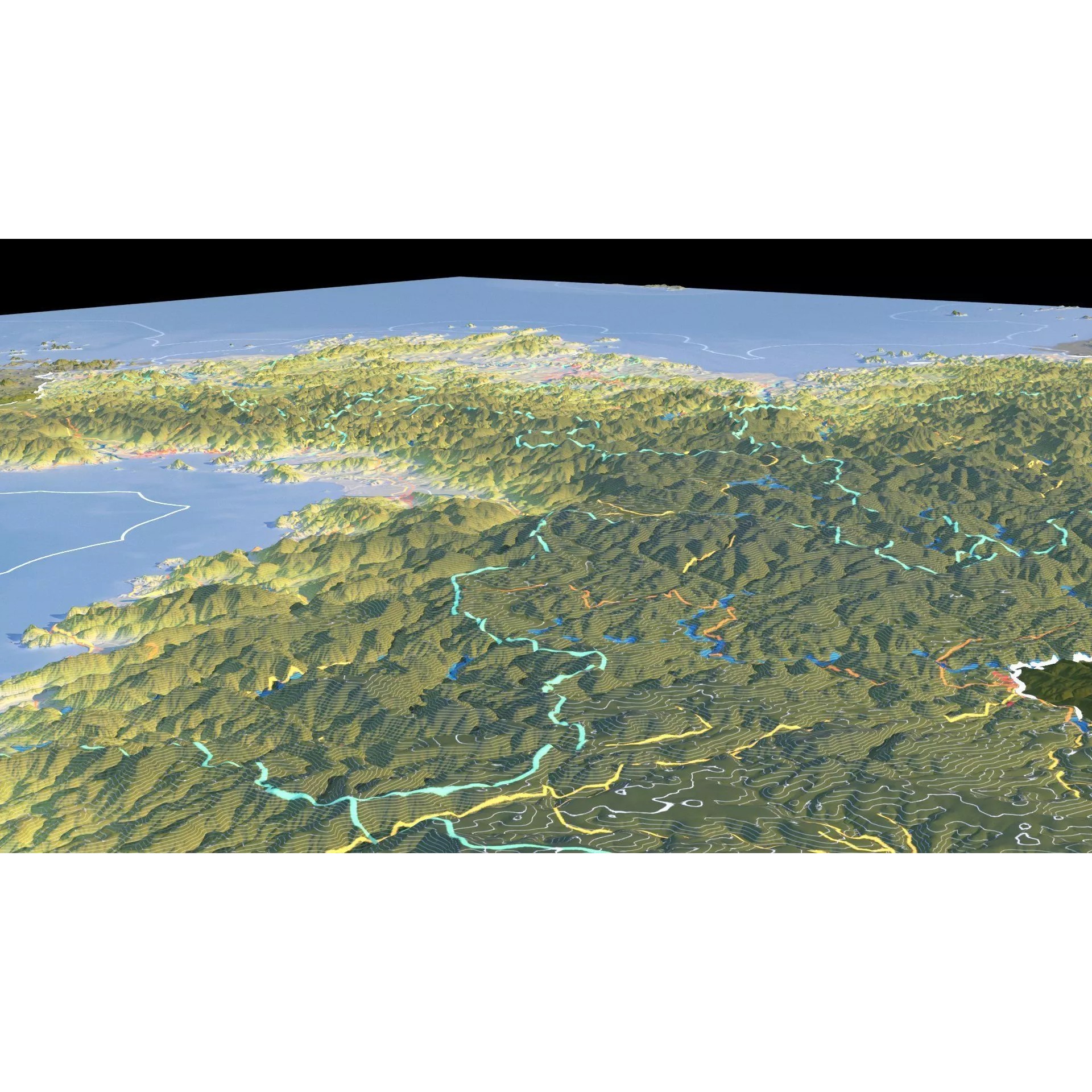 North Korea Map - Realistic Satellite Terrain 3D Model - View 19