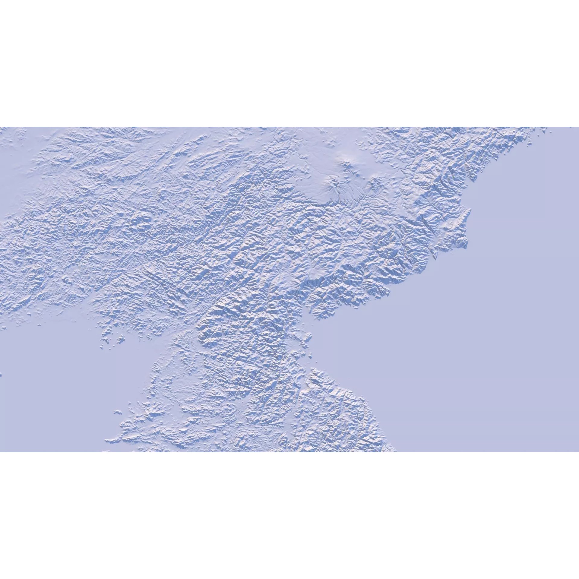 North Korea Map - Realistic Satellite Terrain 3D Model - View 21