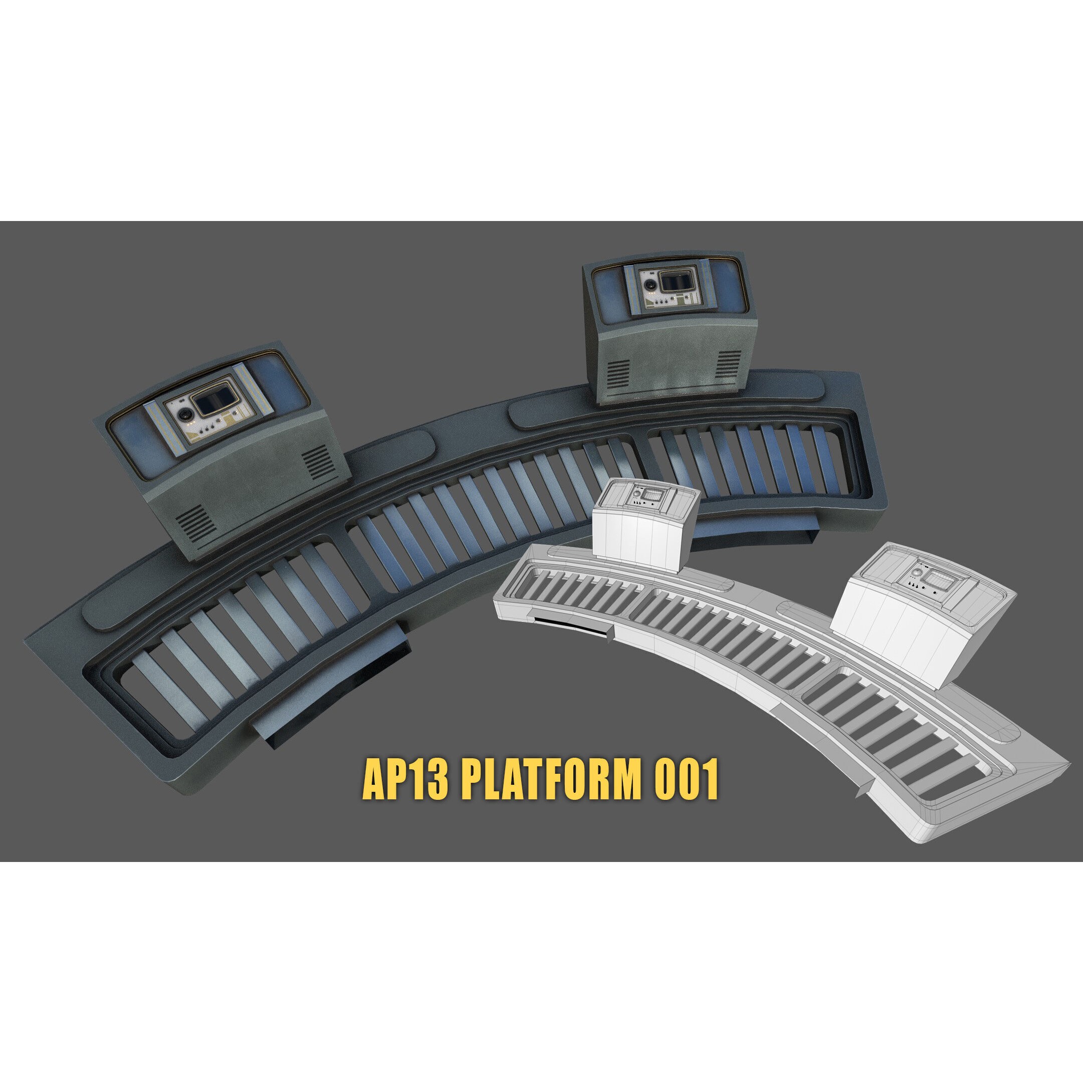 SciFi Asset Pack 13 - Low-Poly Game-Ready 3D Model - View 23