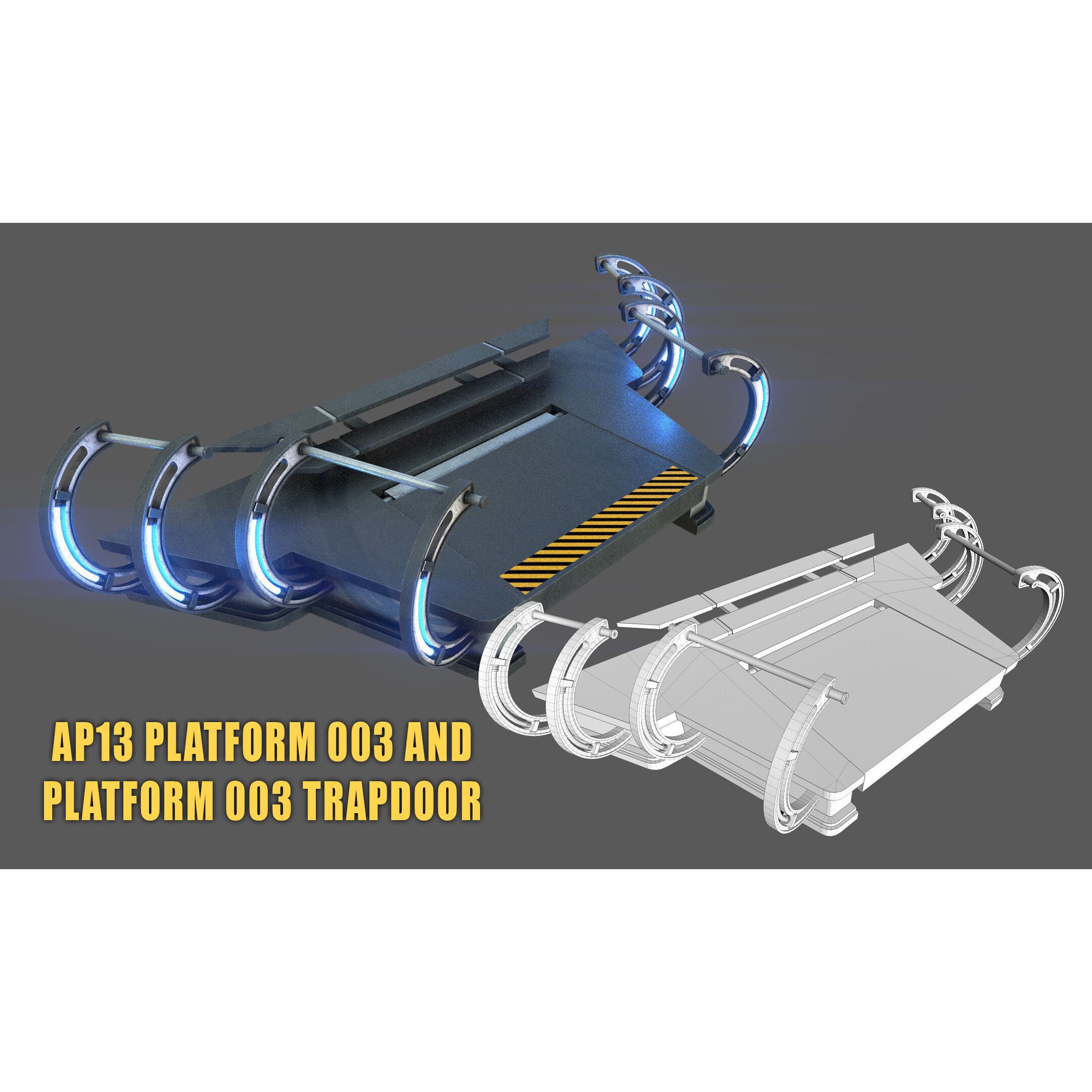 SciFi Asset Pack 13 - Low-Poly Game-Ready 3D Model - View 44