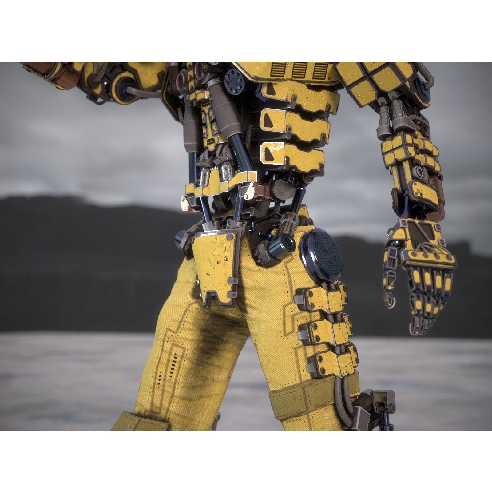 Futuristic Robot - Low-Poly Game-Ready 3D Model - View 10