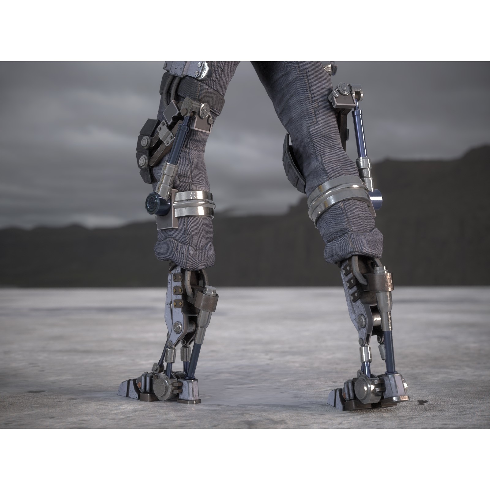 Futuristic Robot - Low-Poly Game-Ready 3D Model - View 11