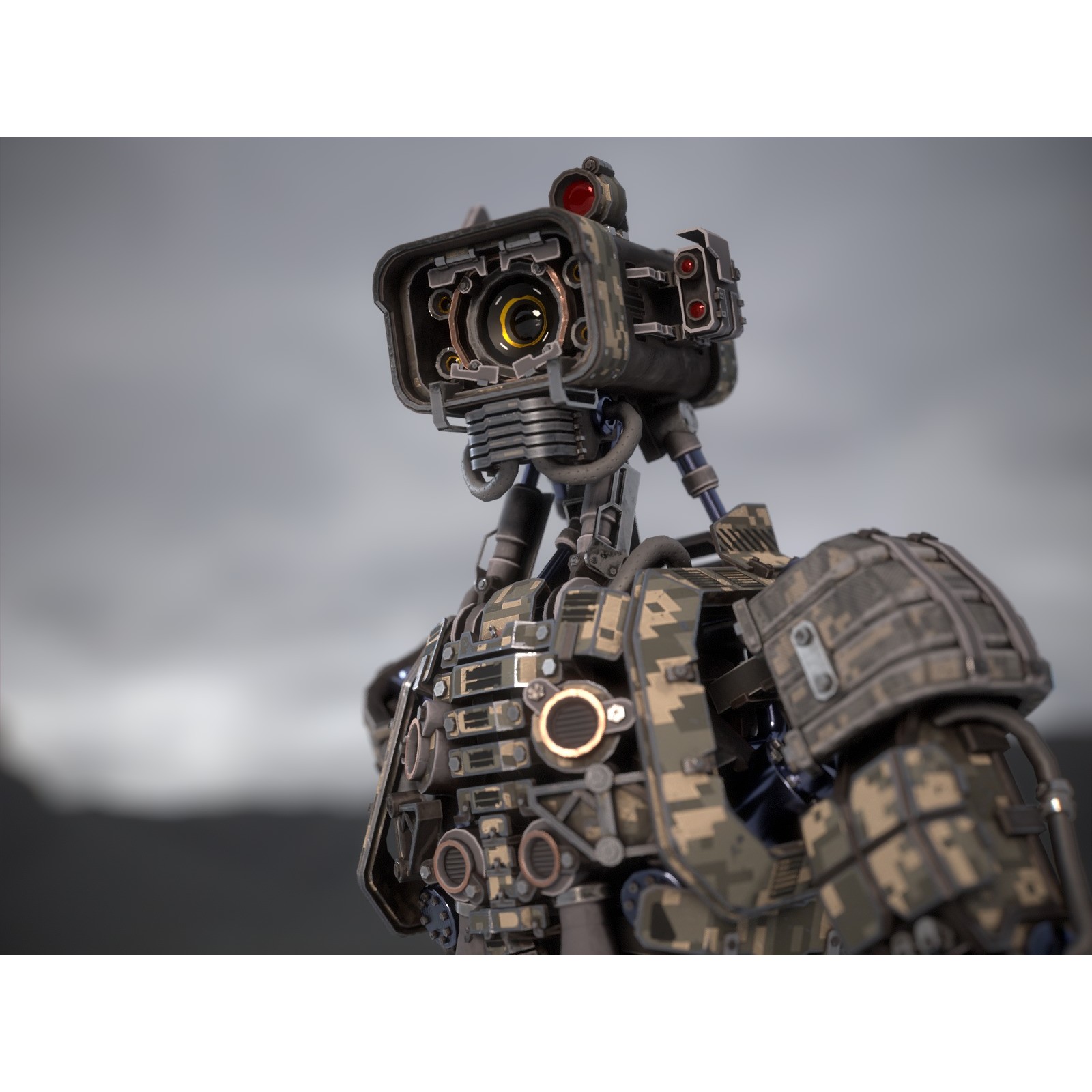 Futuristic Robot - Low-Poly Game-Ready 3D Model - View 12