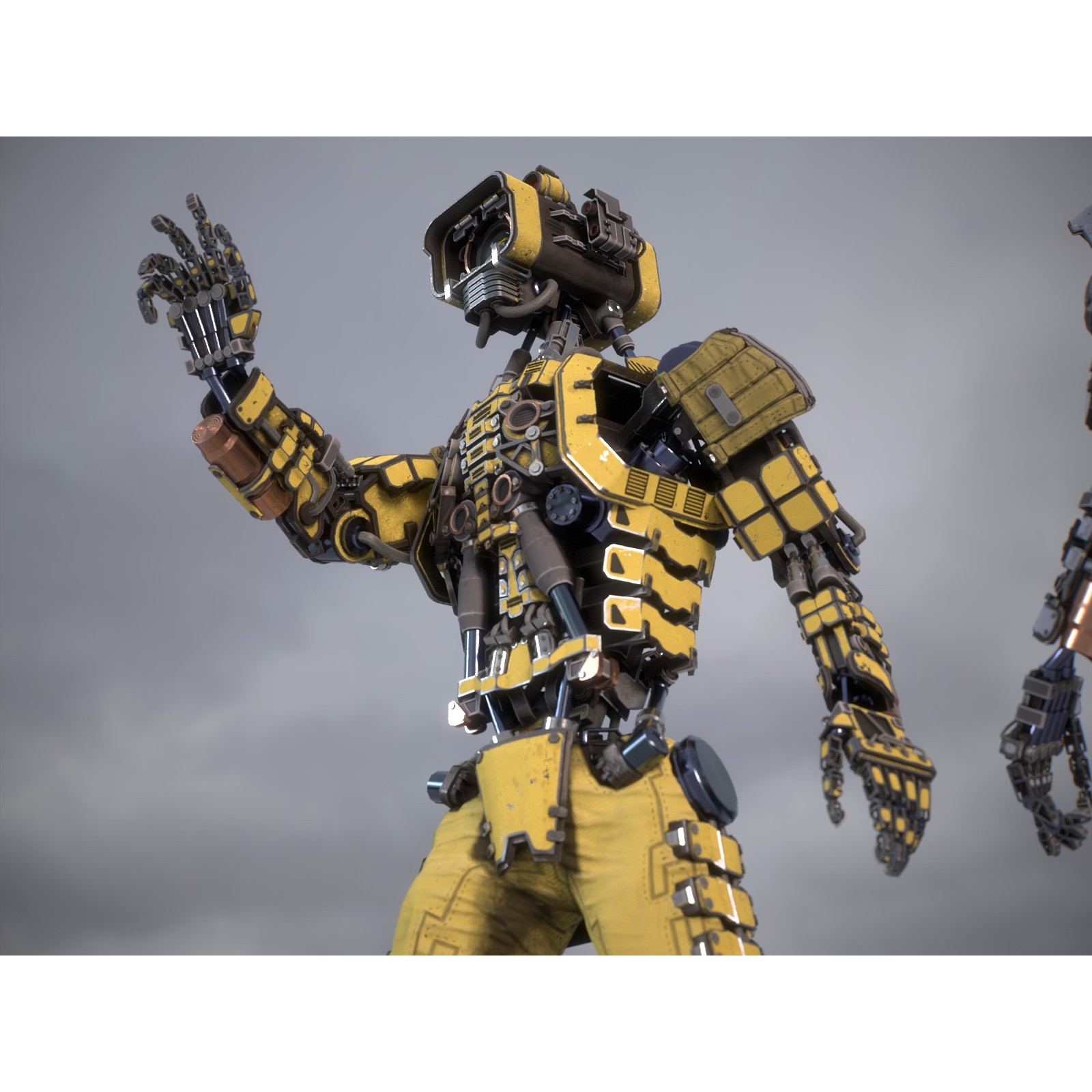 Futuristic Robot - Low-Poly Game-Ready 3D Model - View 13