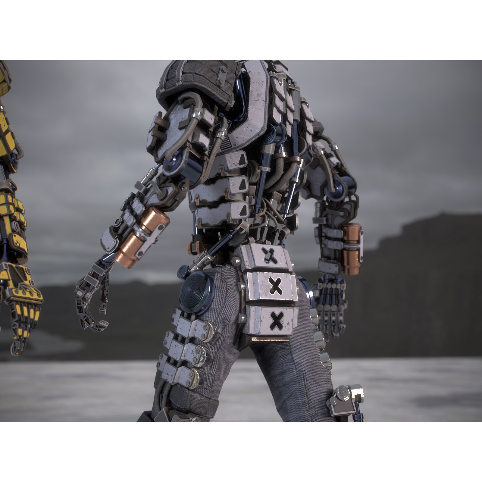 Futuristic Robot - Low-Poly Game-Ready 3D Model - View 14