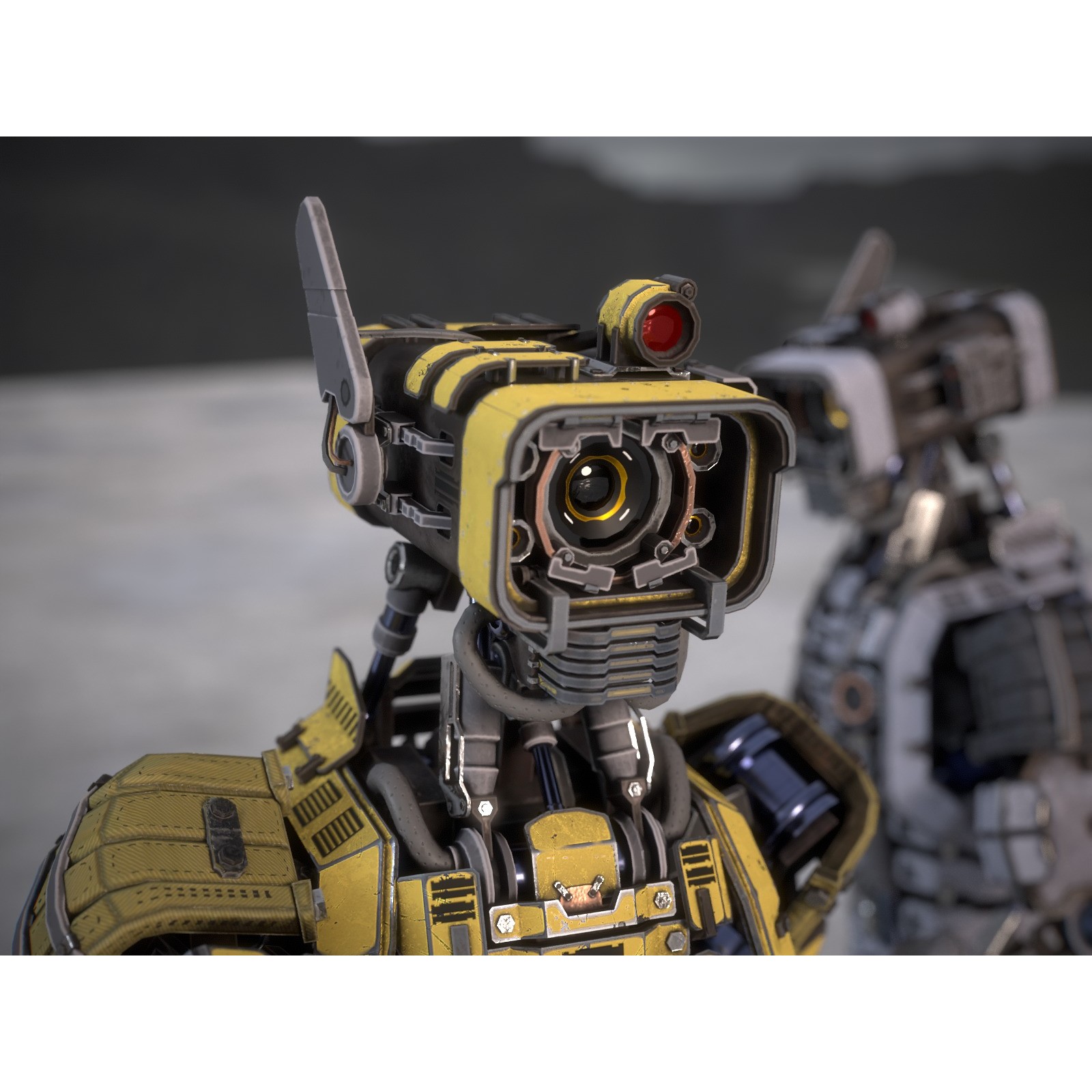 Futuristic Robot - Low-Poly Game-Ready 3D Model - View 16