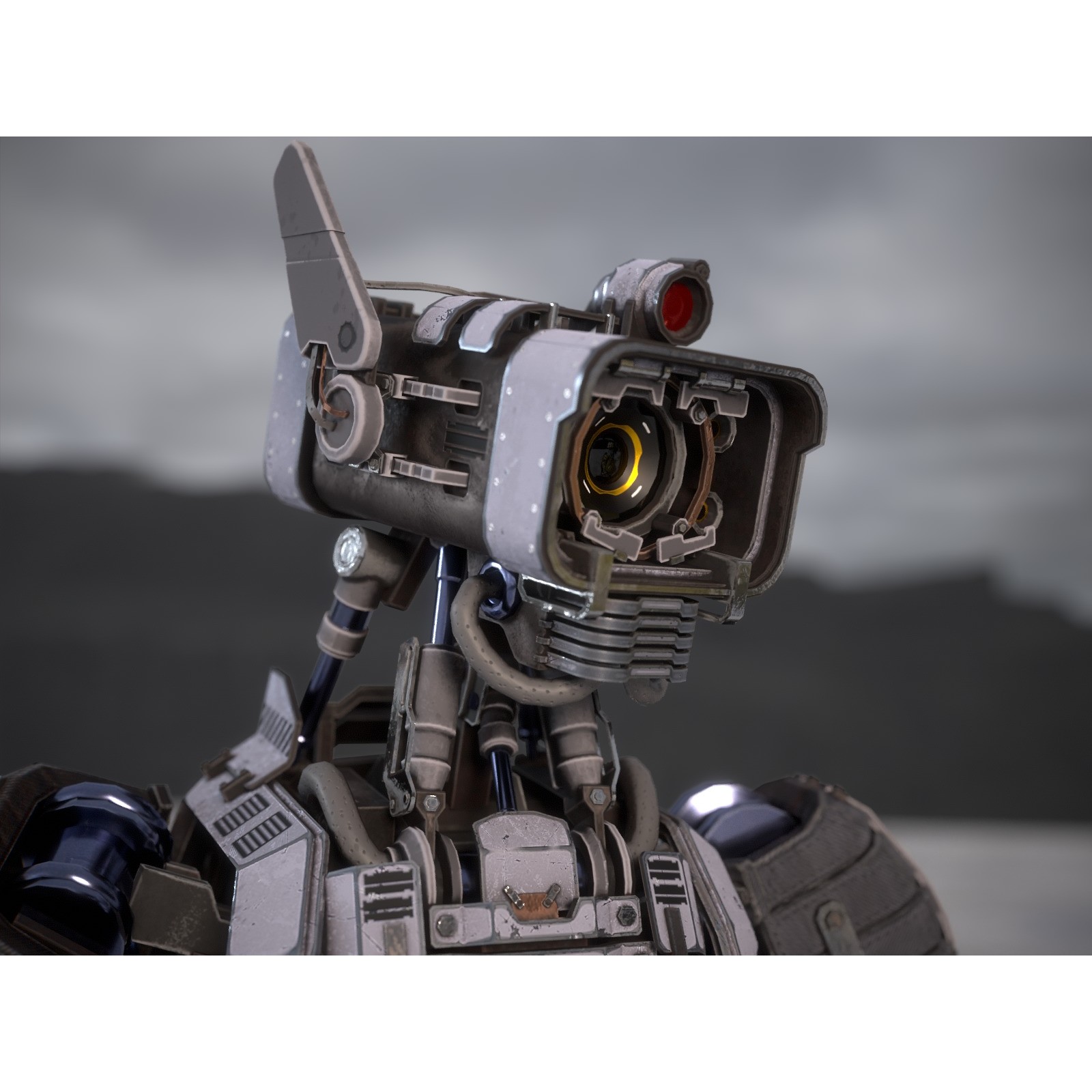 Futuristic Robot - Low-Poly Game-Ready 3D Model - View 17