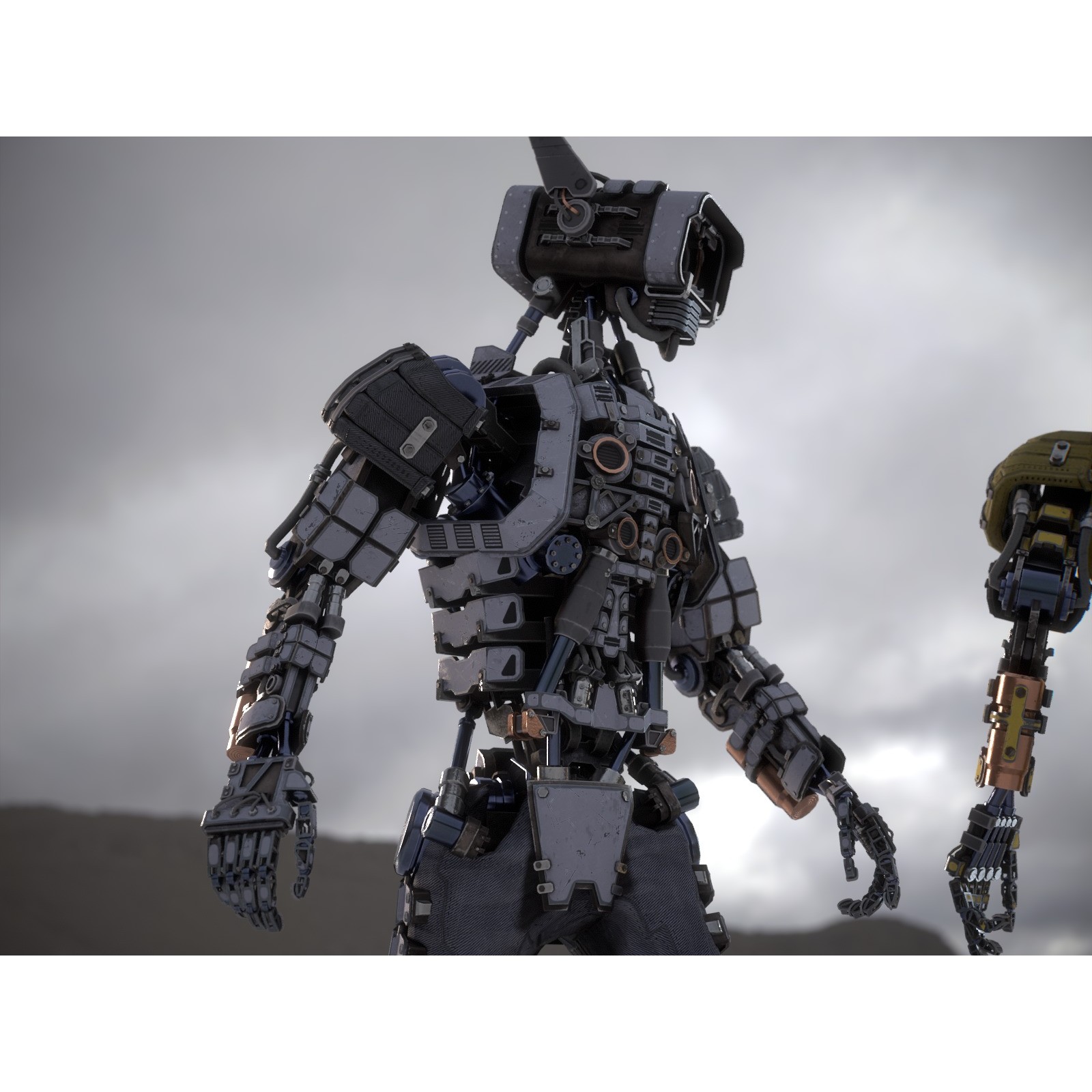 Futuristic Robot - Low-Poly Game-Ready 3D Model - View 18