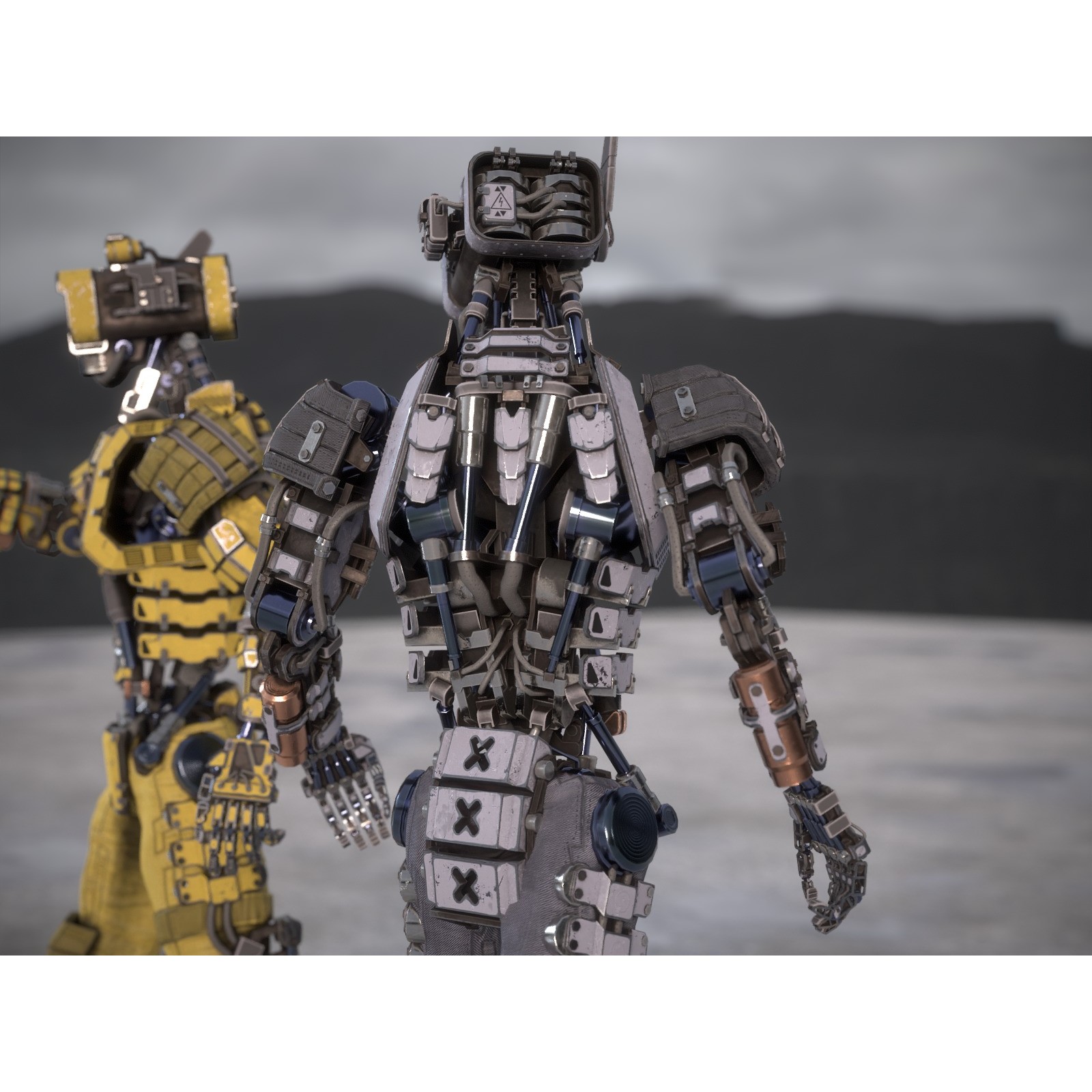 Futuristic Robot - Low-Poly Game-Ready 3D Model - View 19