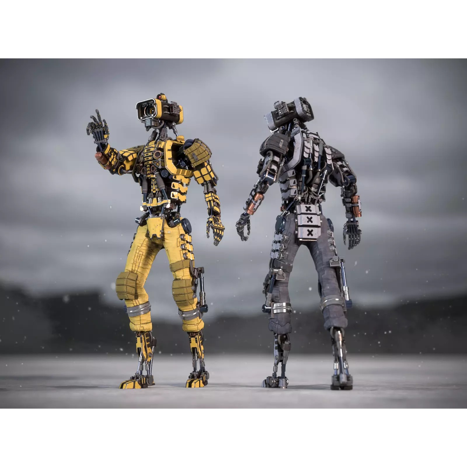 Futuristic Robot - Low-Poly Game-Ready 3D Model - View 2