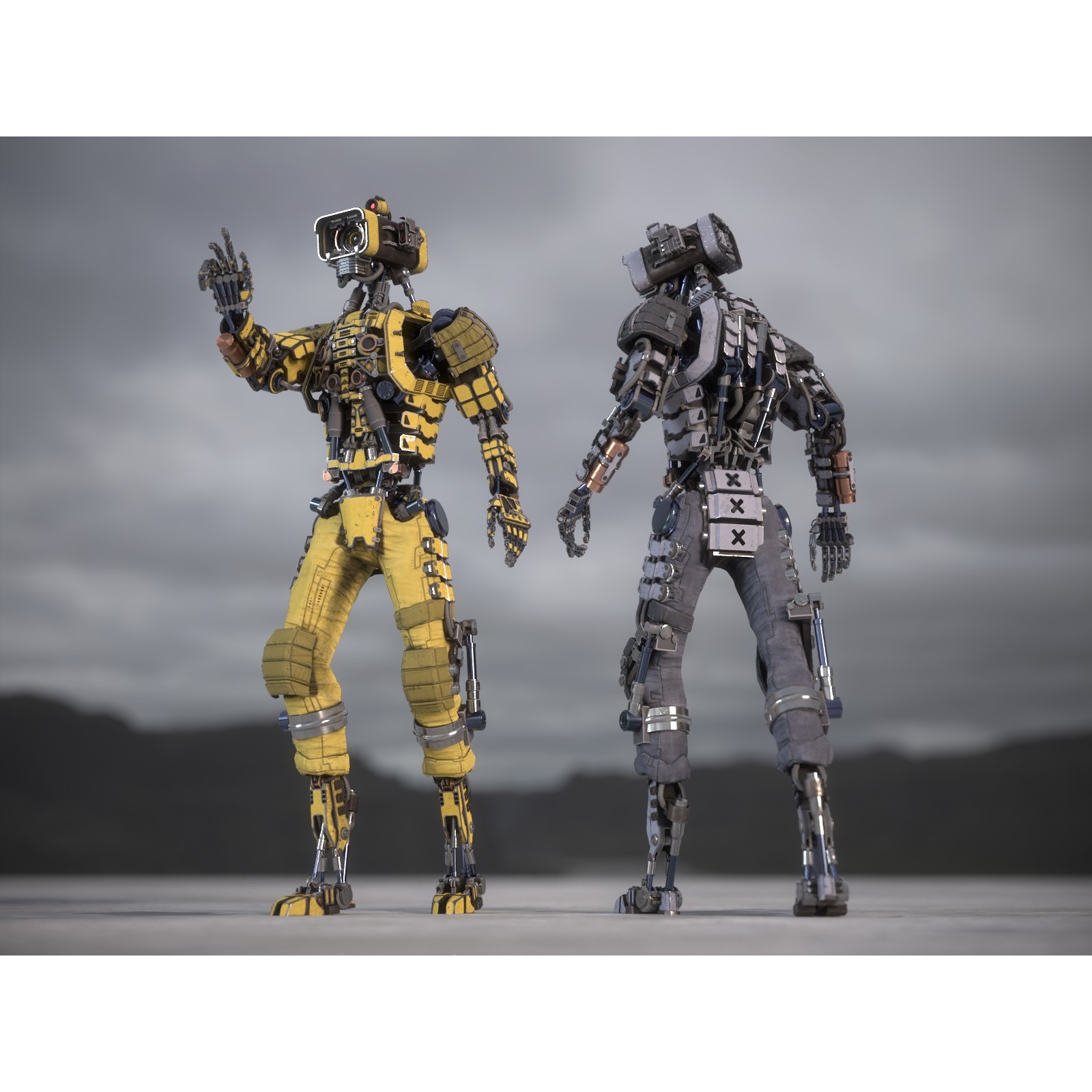Futuristic Robot - Low-Poly Game-Ready 3D Model - View 22