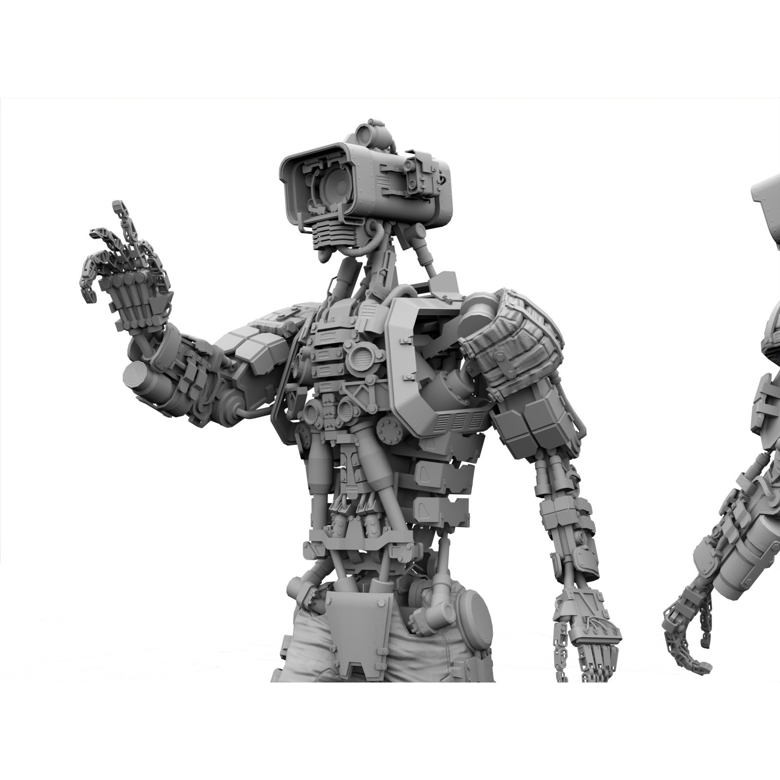 Futuristic Robot - Low-Poly Game-Ready 3D Model - View 24