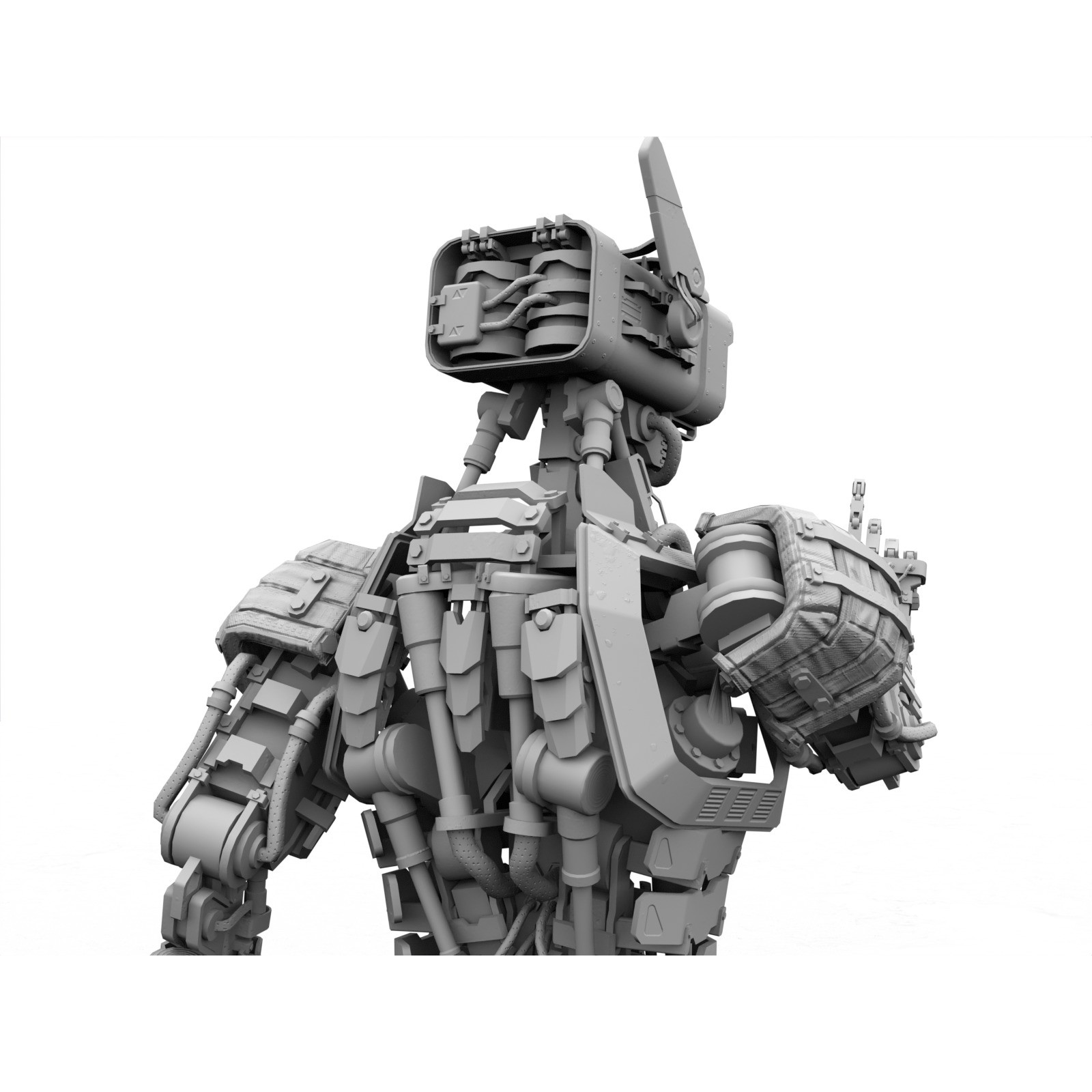 Futuristic Robot - Low-Poly Game-Ready 3D Model - View 25