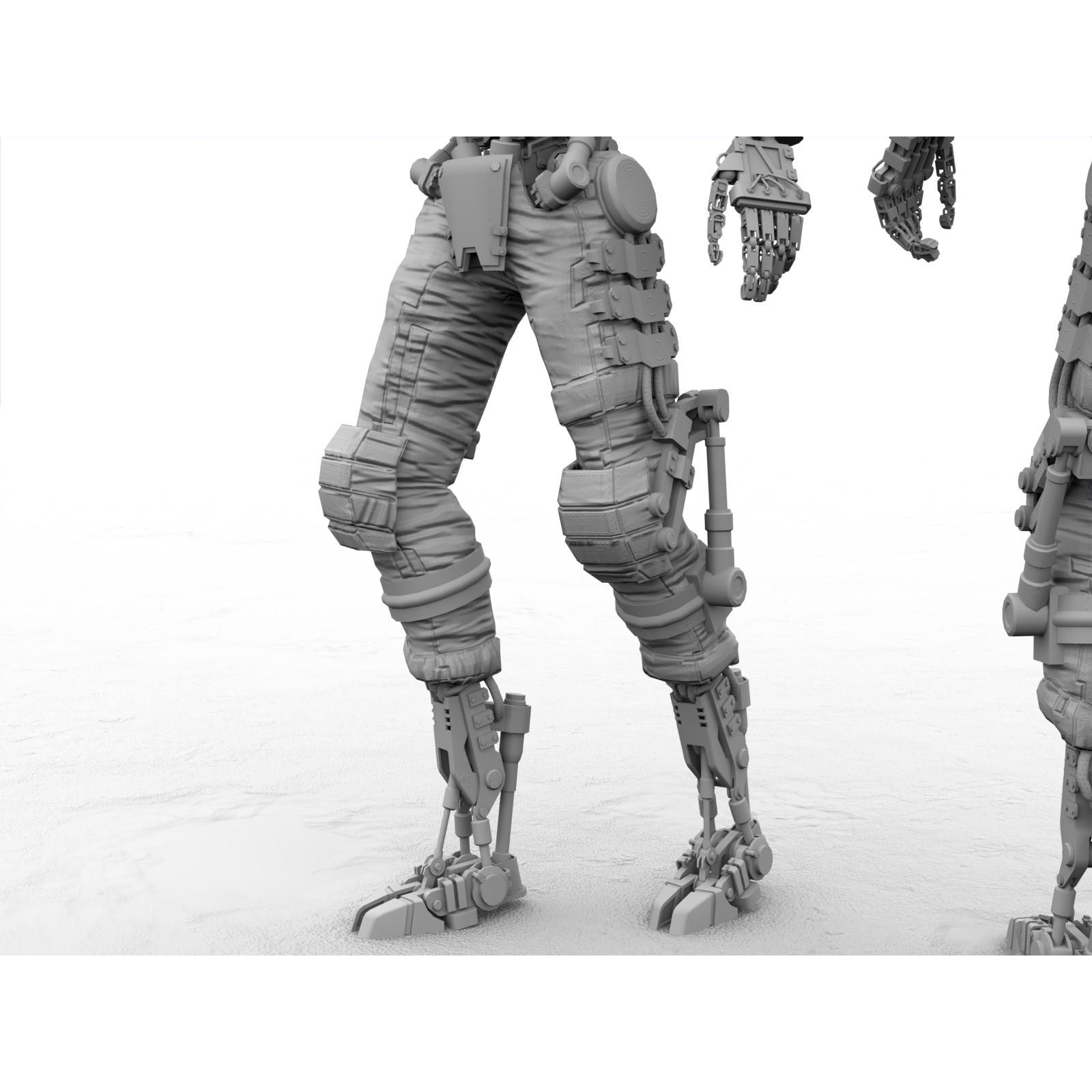 Futuristic Robot - Low-Poly Game-Ready 3D Model - View 27