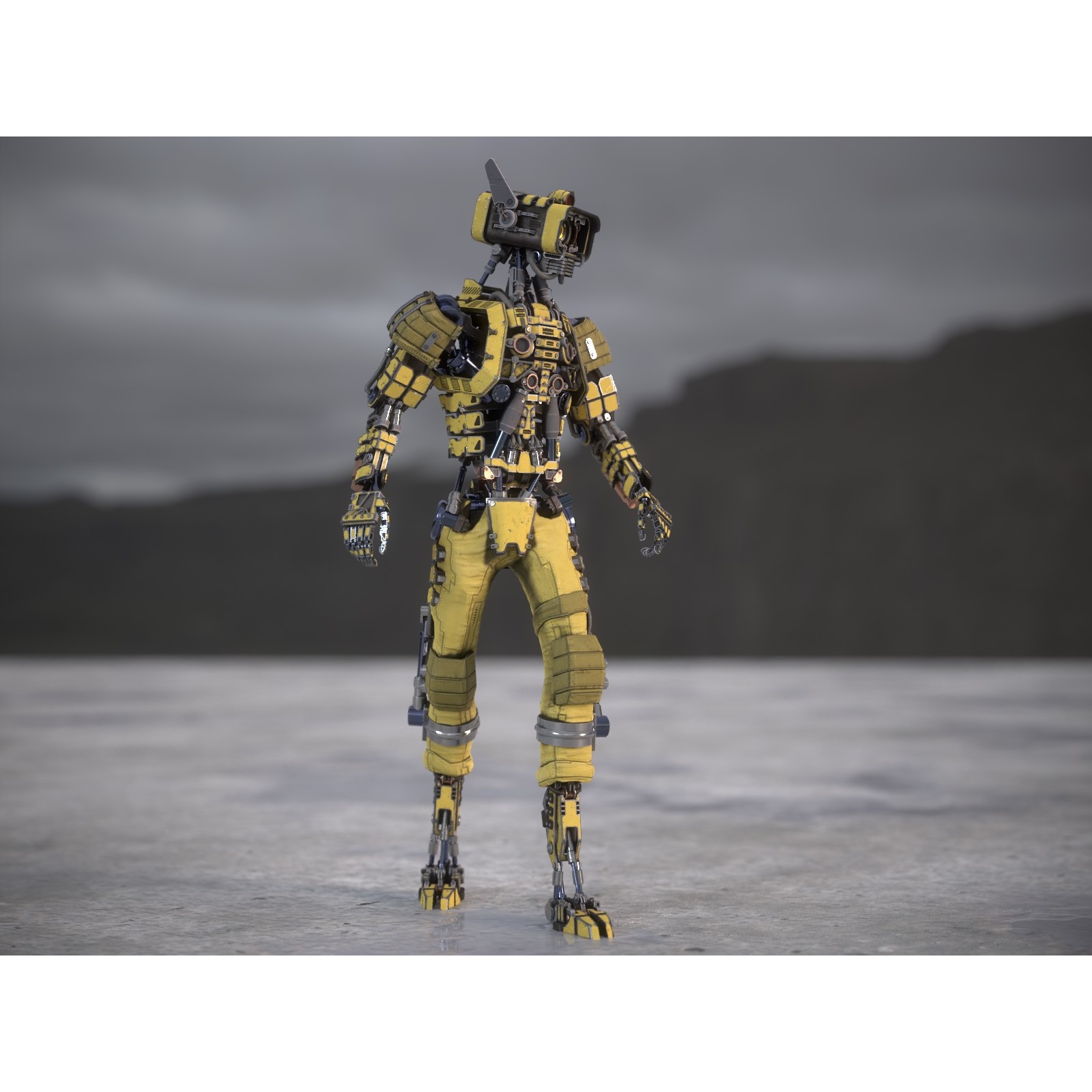 Futuristic Robot - Low-Poly Game-Ready 3D Model - View 28