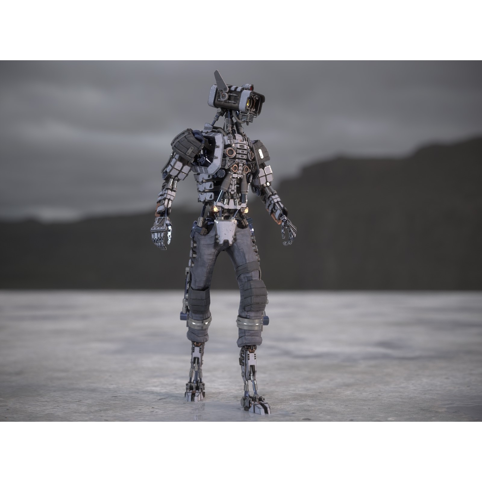 Futuristic Robot - Low-Poly Game-Ready 3D Model - View 29