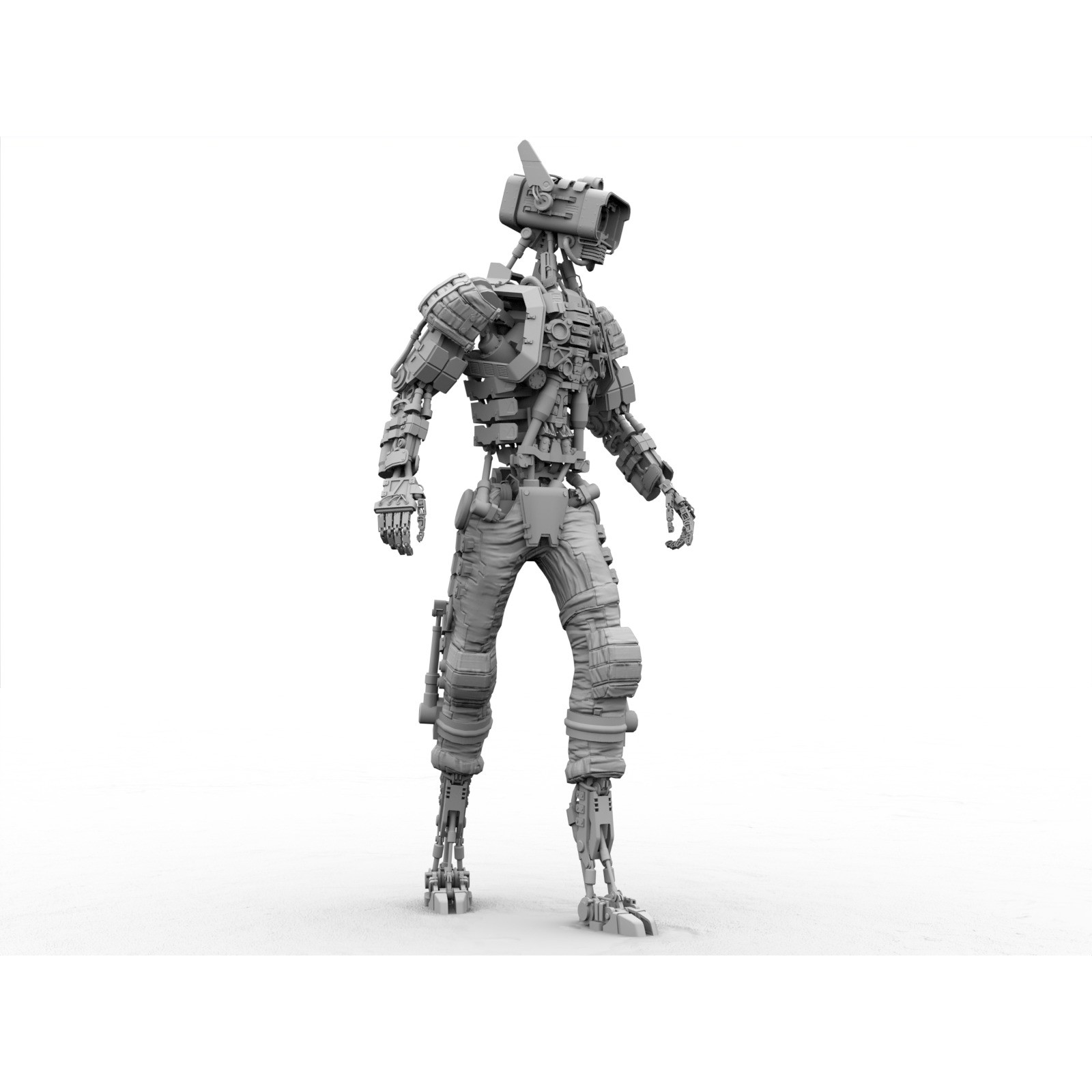 Futuristic Robot - Low-Poly Game-Ready 3D Model - View 3