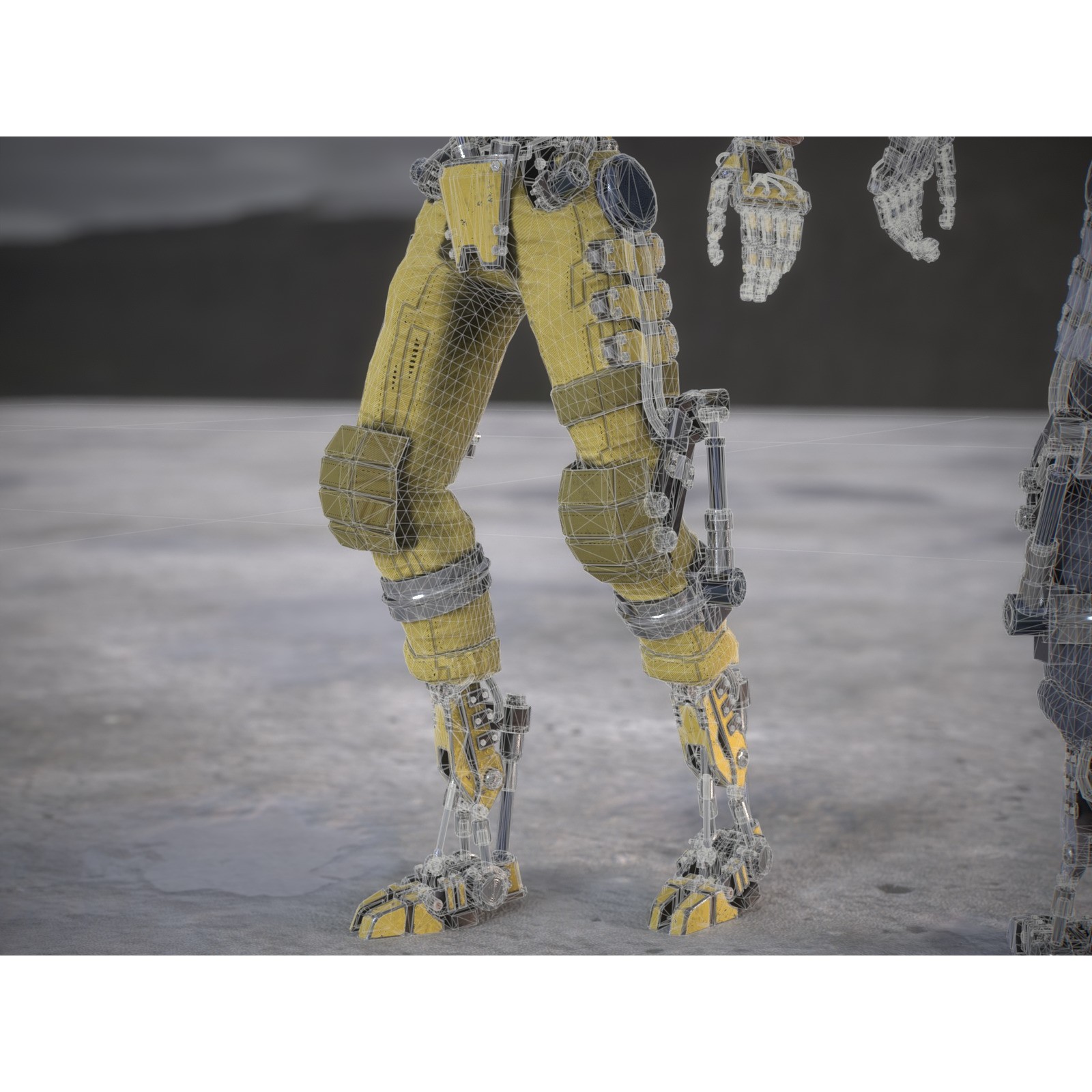 Futuristic Robot - Low-Poly Game-Ready 3D Model - View 32